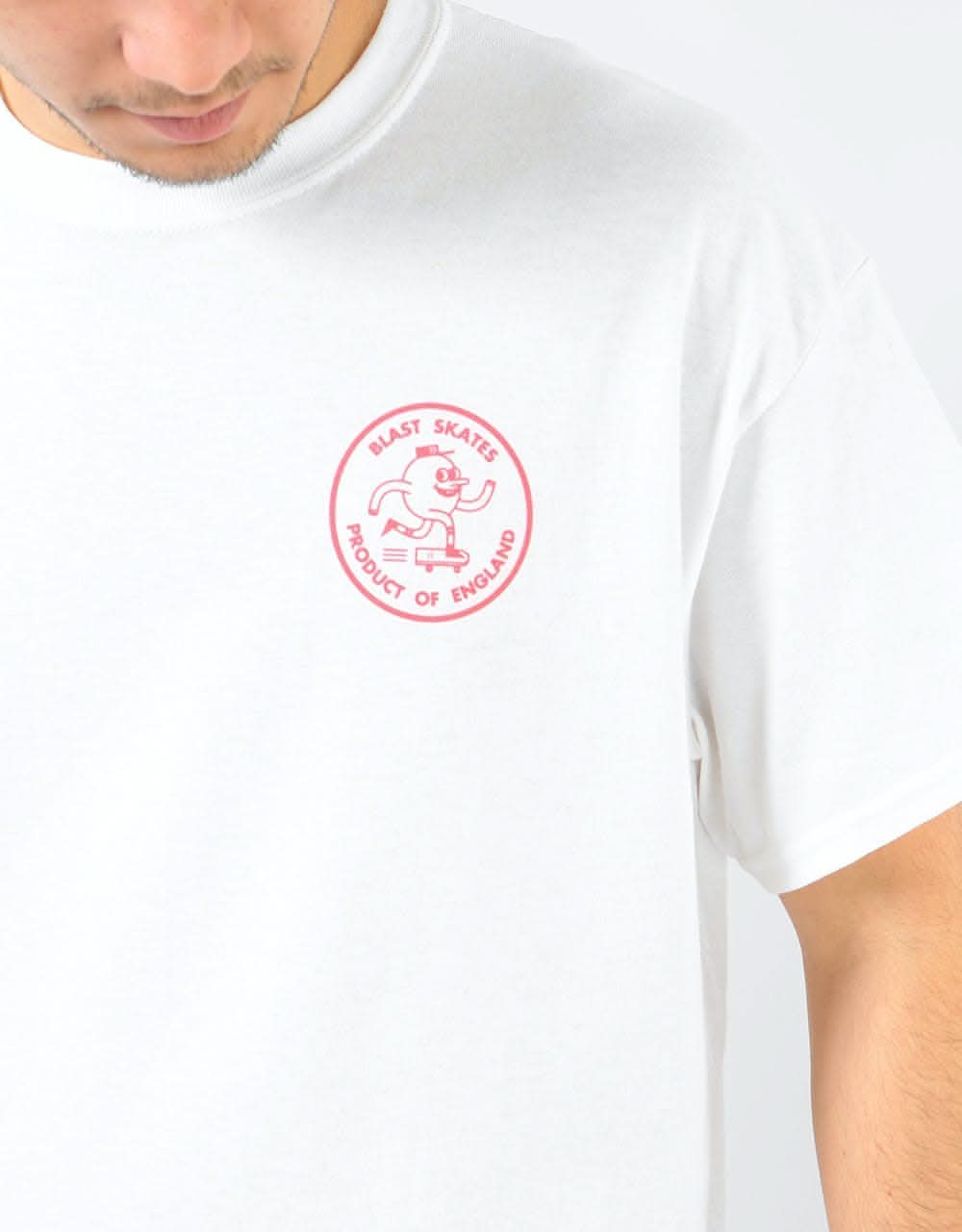 Blast Round Logo T-Shirt - White/Red