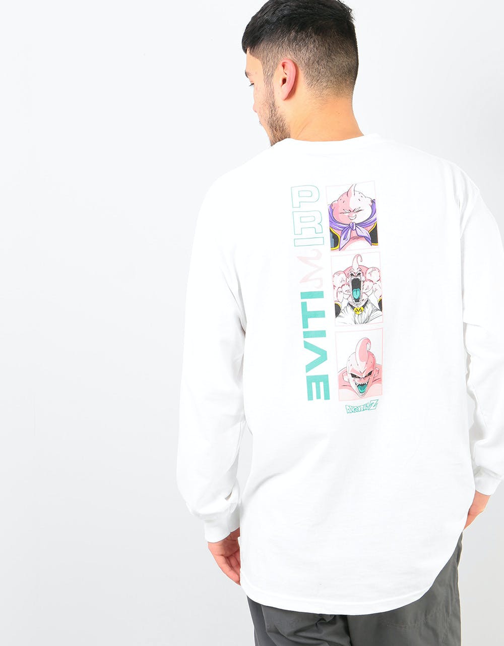 Primitive x Dragon Ball Z Majin Buu Forms L/S T-Shirt - White