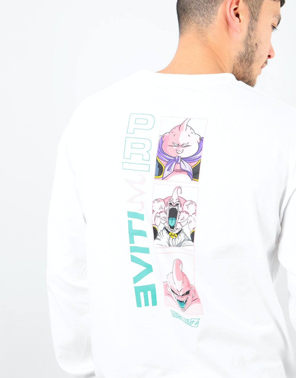 Primitive x Dragon Ball Z Majin Buu Forms L/S T-Shirt - White