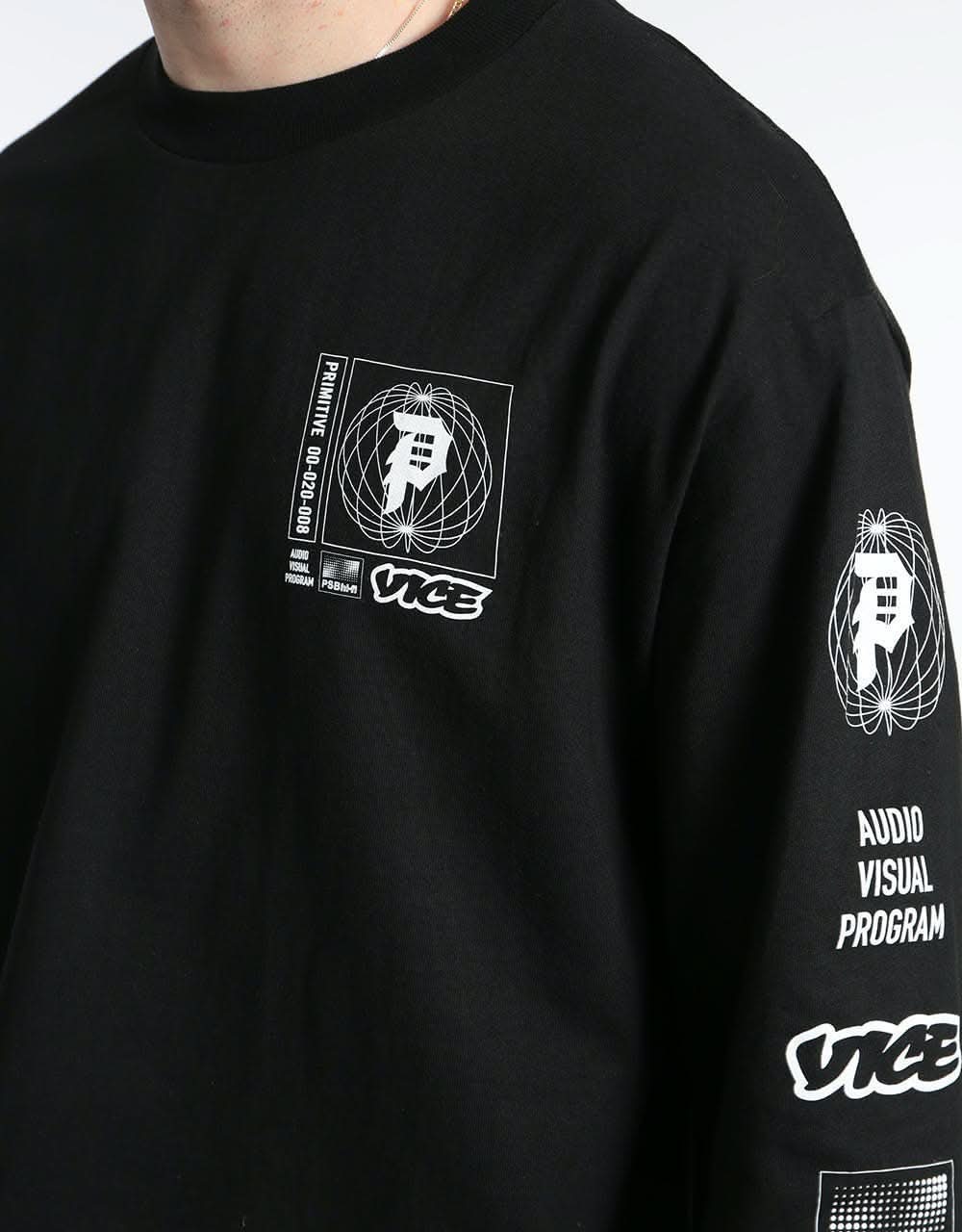 Primitive x Vice Feed L/S T-Shirt - Black