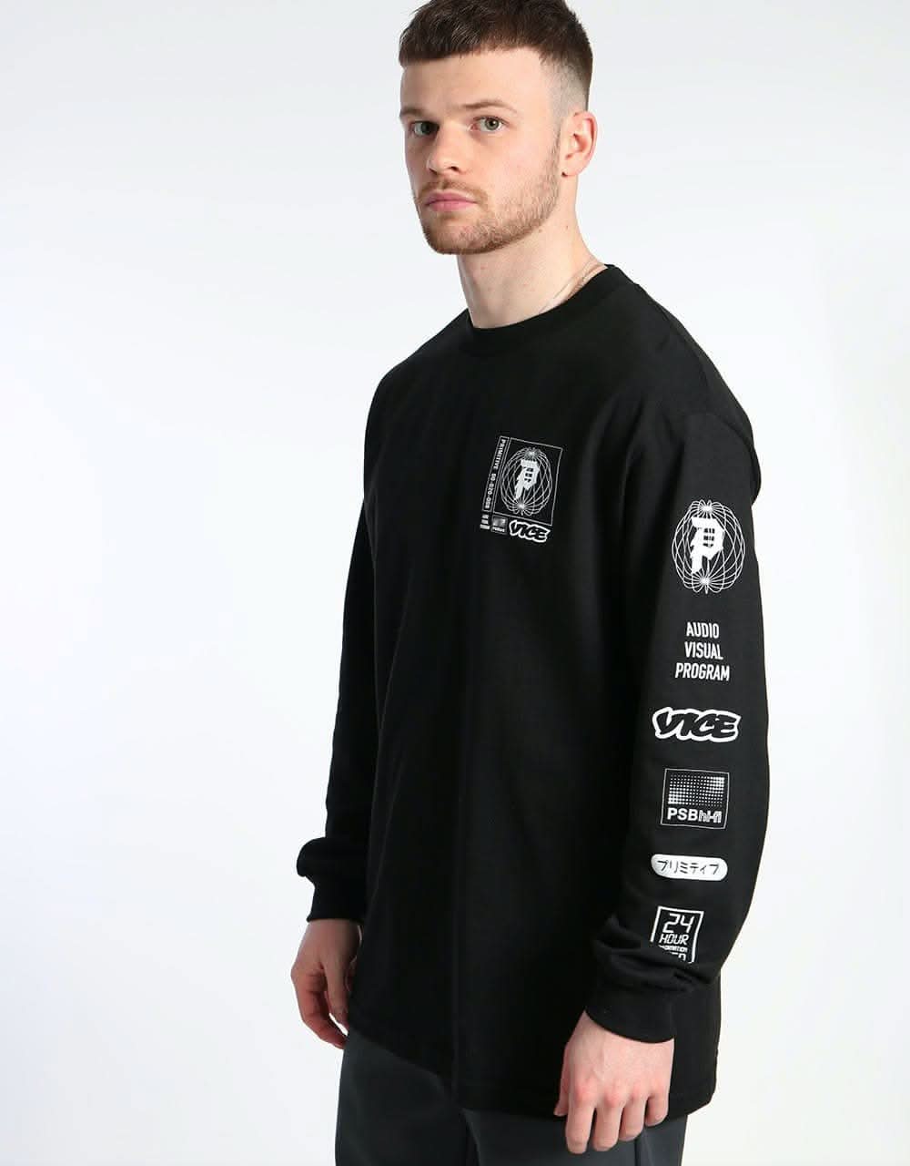 Primitive x Vice Feed L/S T-Shirt - Black