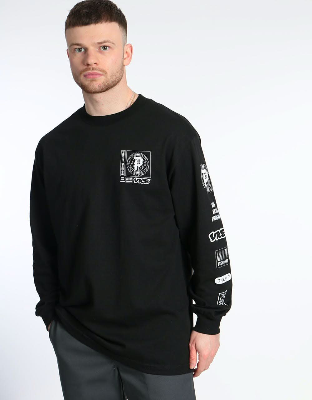 Primitive x Vice Feed L/S T-Shirt - Black