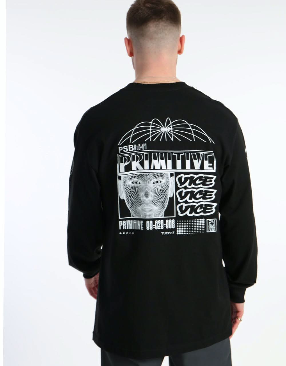 Primitive x Vice Feed L/S T-Shirt - Black