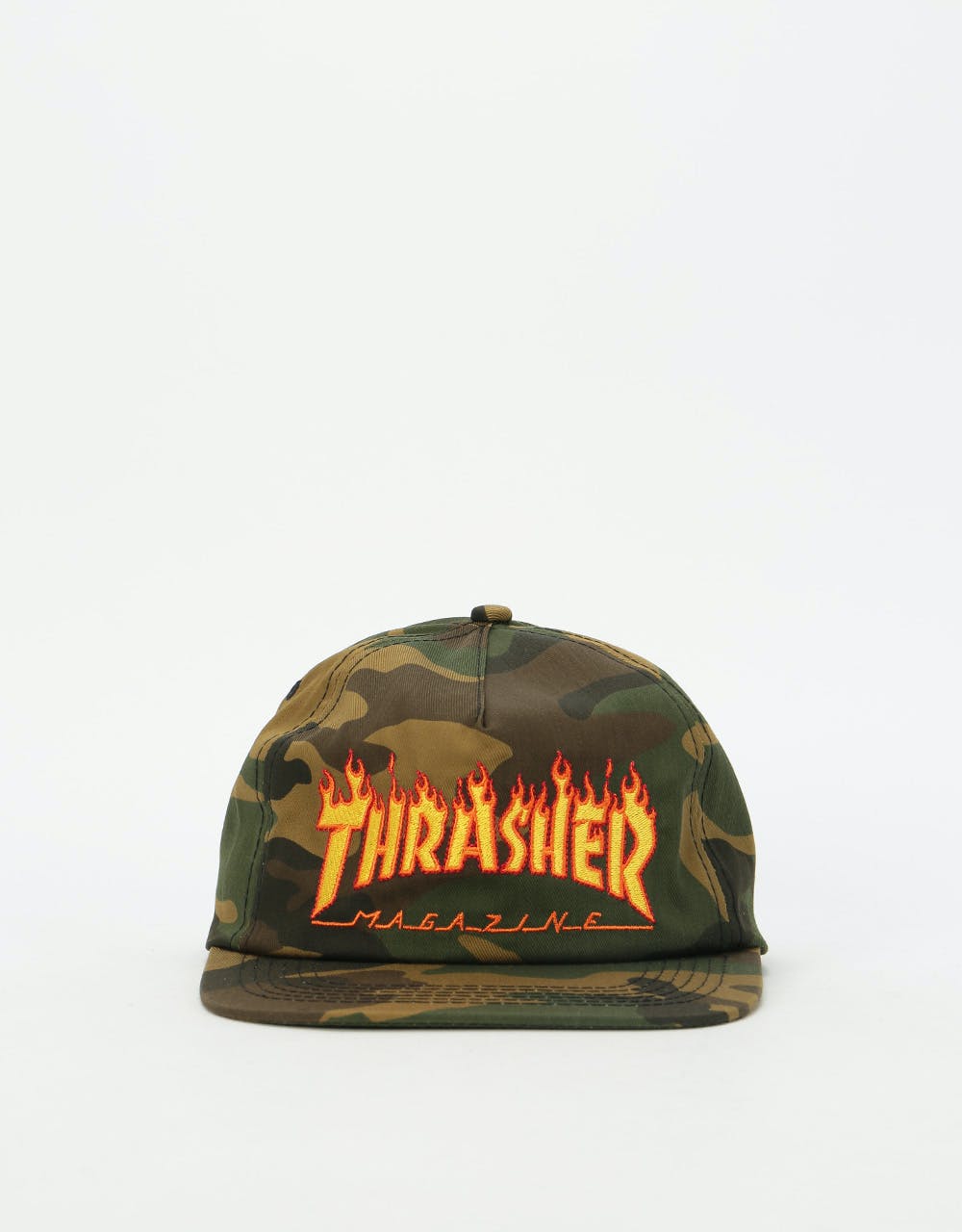 Thrasher Flame Snapback Cap - Camo