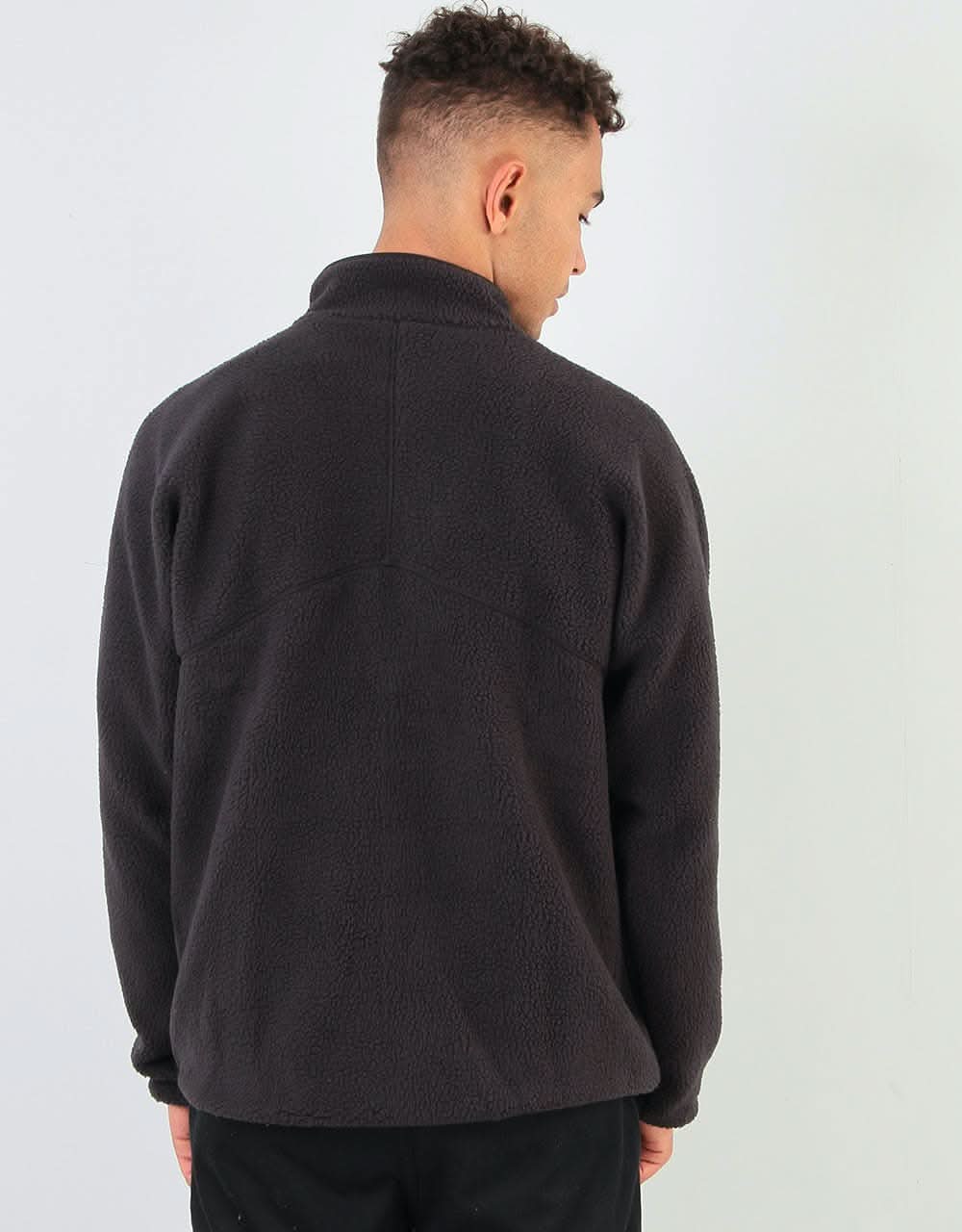 Adidas Sherpa Full Zip Fleece Jacket - Black/Active Gold