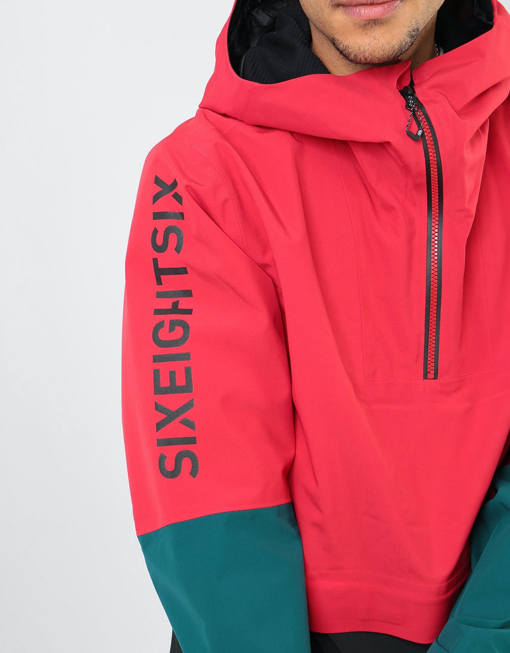 686 Landscape Anorak 2020 Snowboard Jacket - Red Colourblock