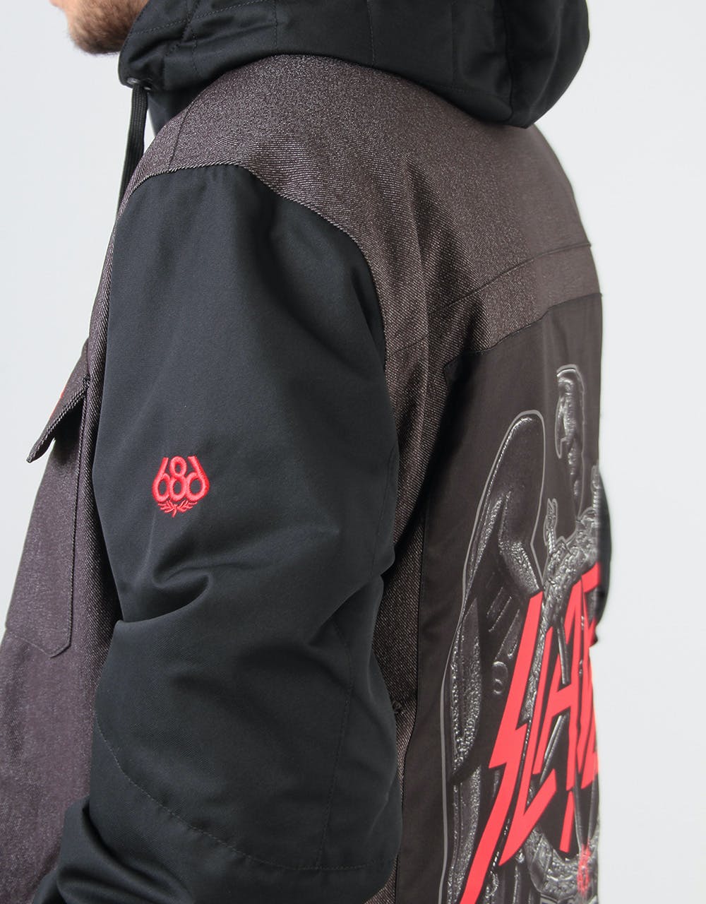 686 x Slayer Insulated 2020 Snowboard Jacket - Black Denim