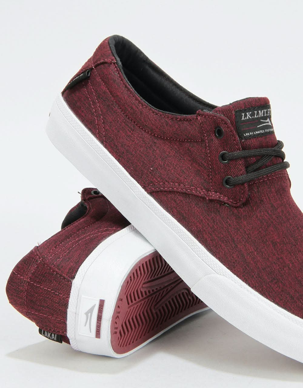 Lakai Daly Skate Shoes - Burgundy Textile
