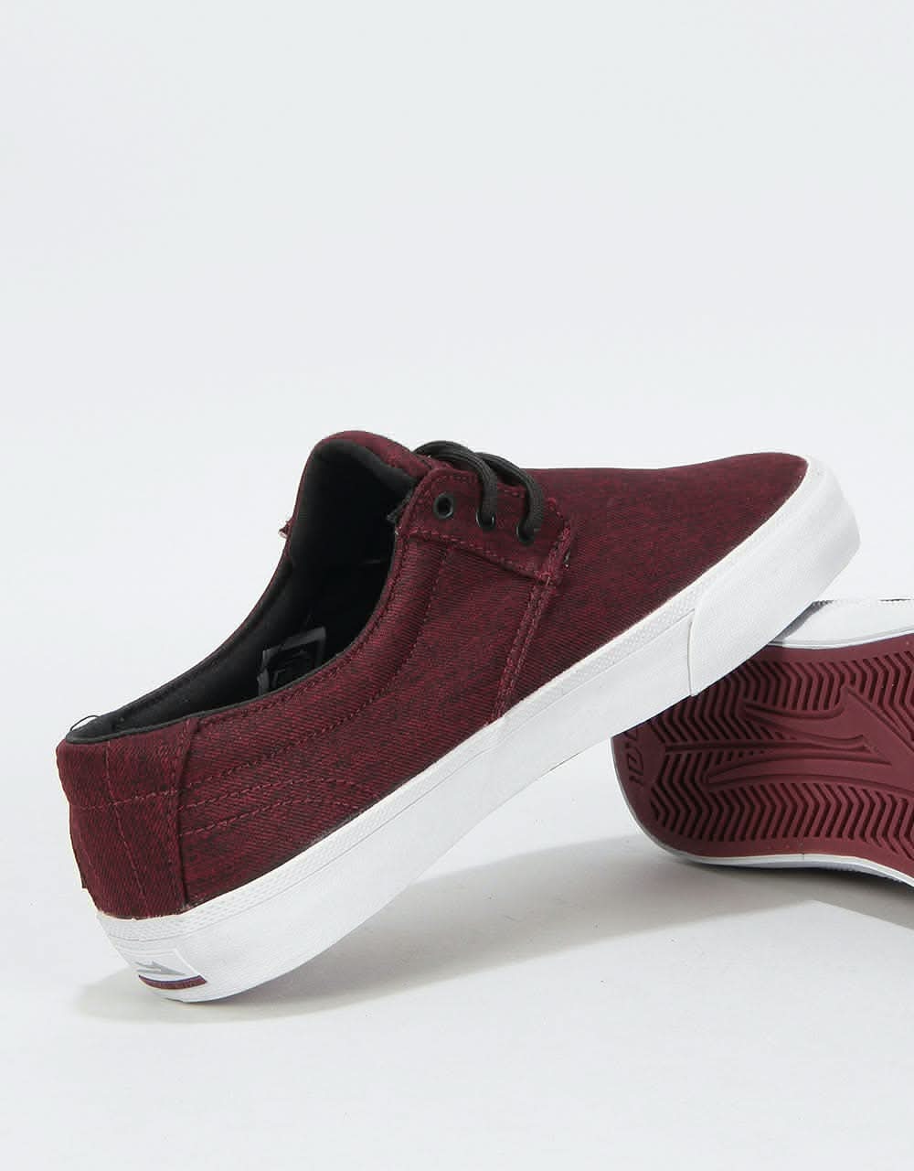 Lakai Daly Skate Shoes - Burgundy Textile
