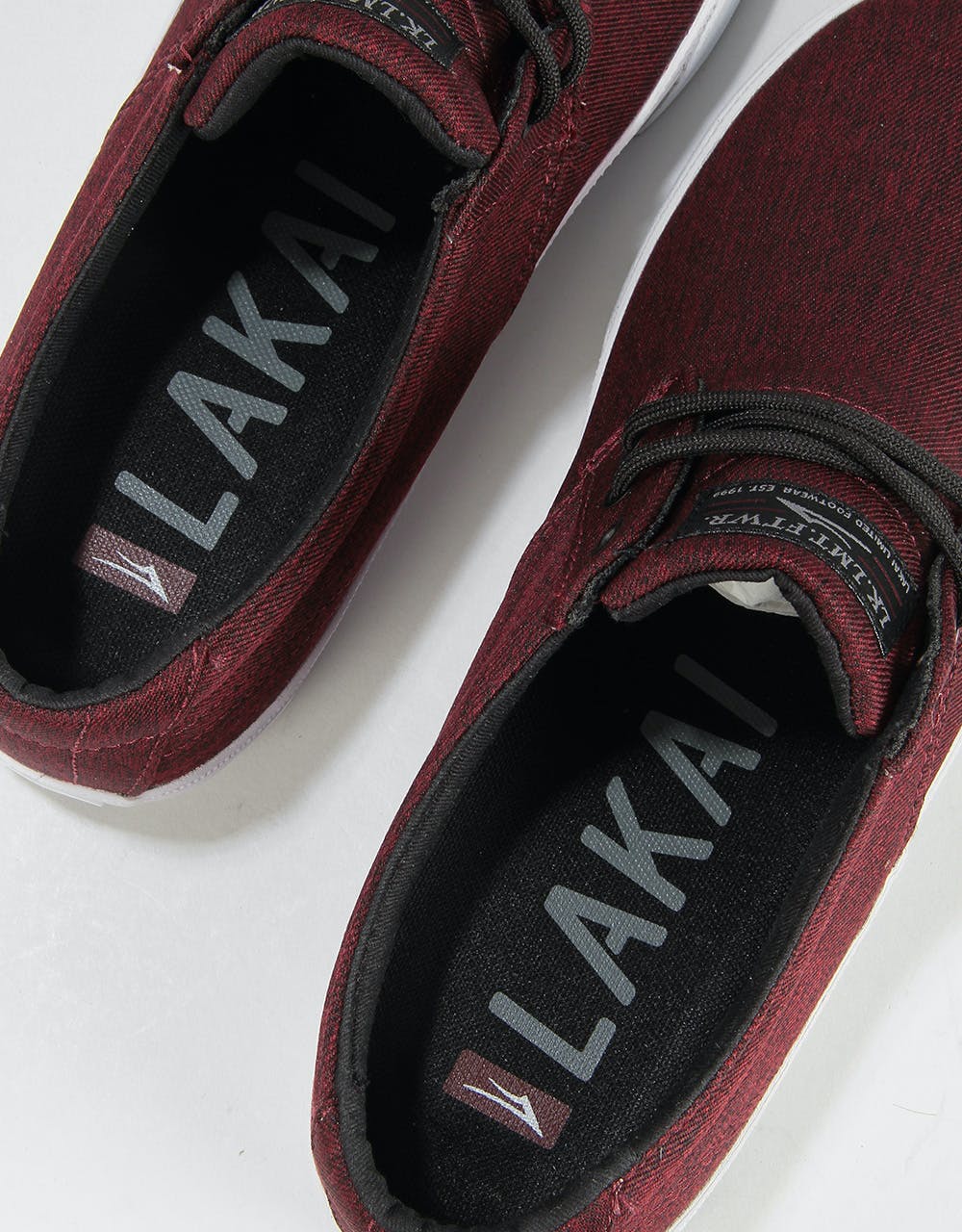Lakai Daly Skate Shoes - Burgundy Textile
