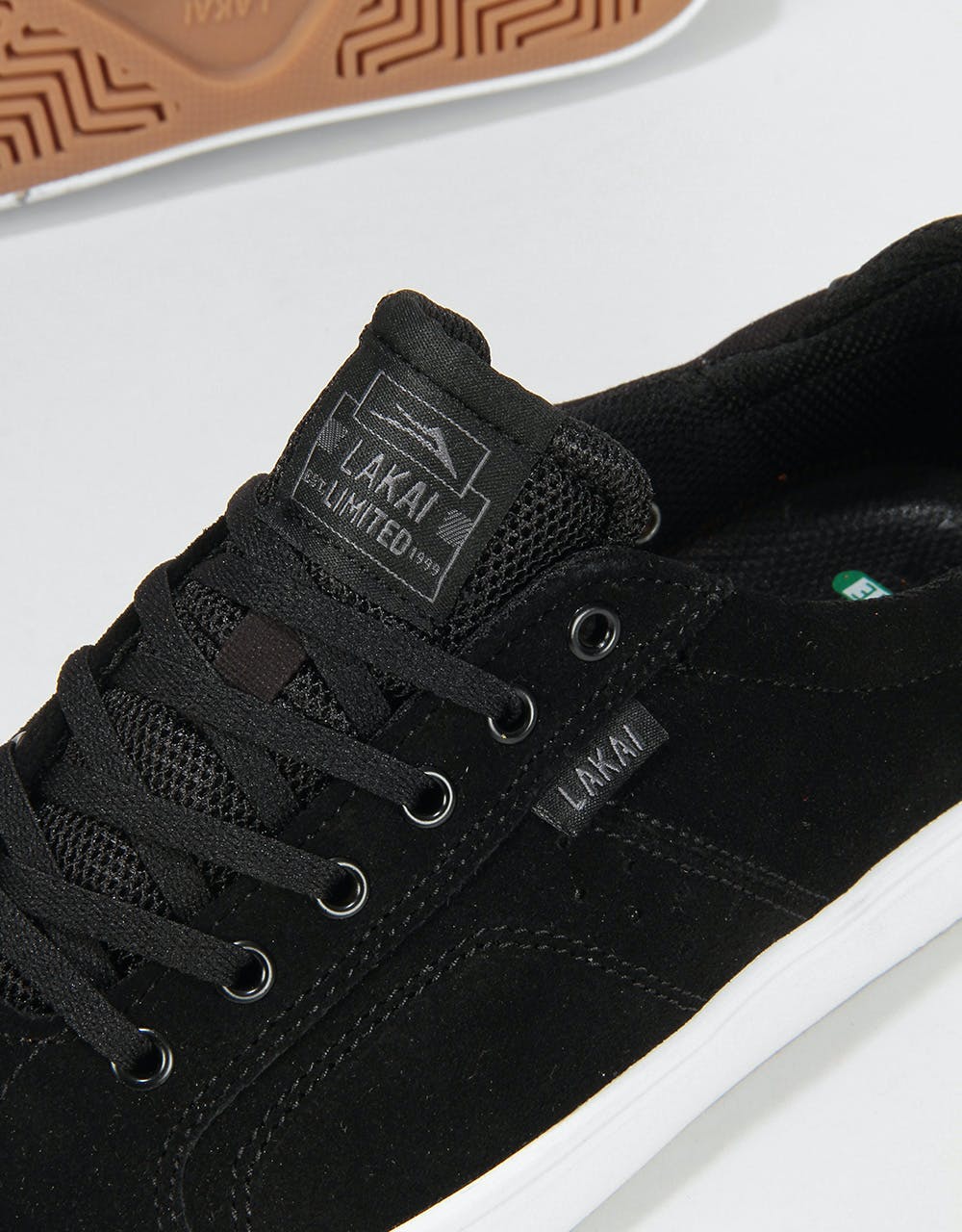 Lakai Flaco Skate Shoes - Black/Charcoal Suede