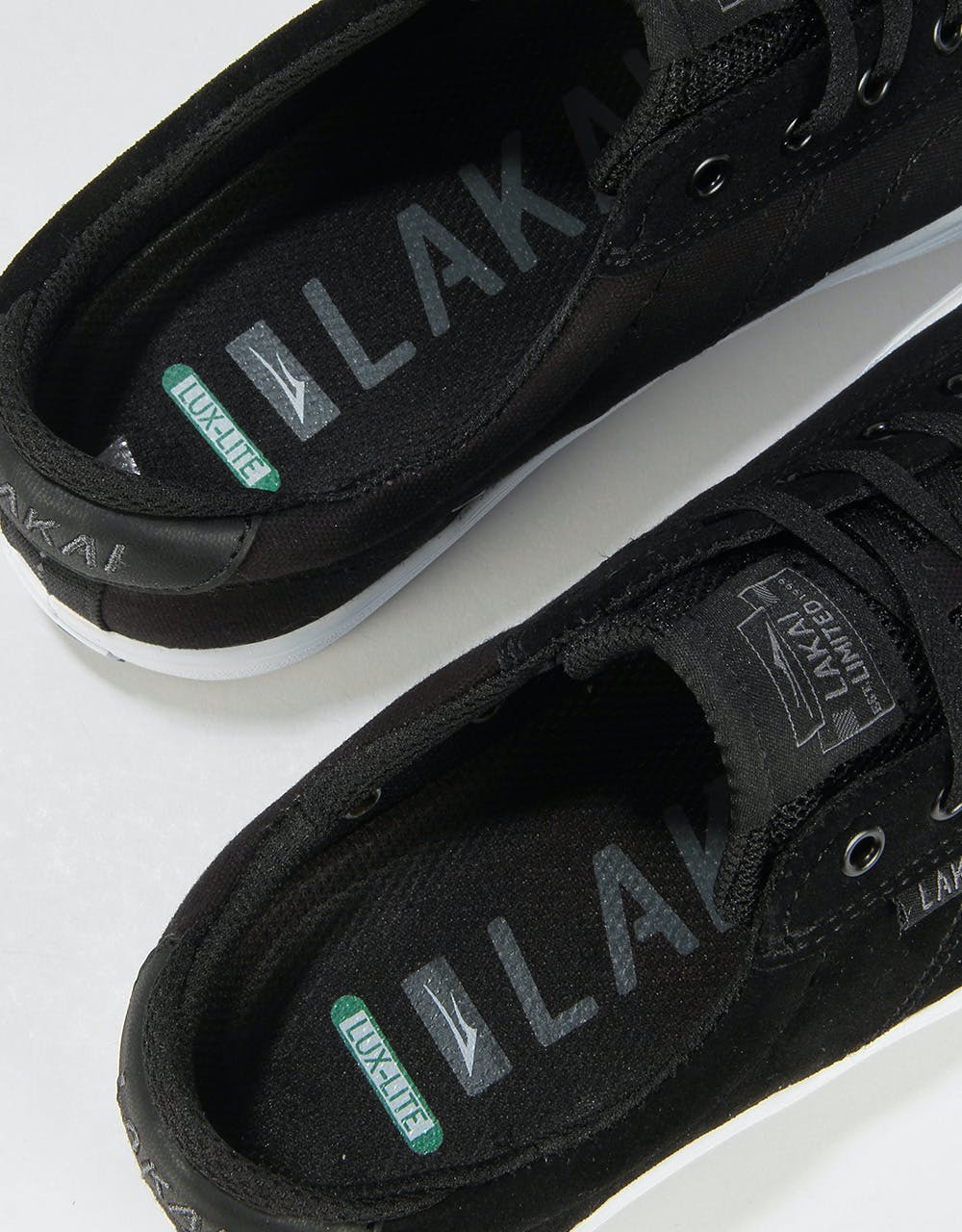Lakai Flaco Skate Shoes - Black/Charcoal Suede