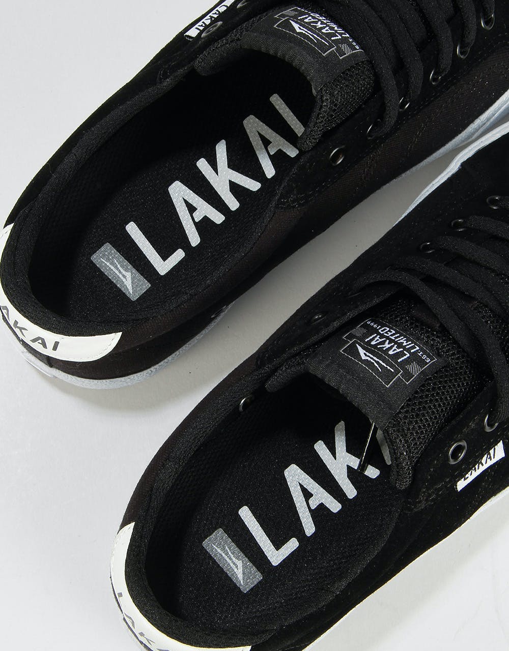 Lakai Flaco Skate Shoes - Black/White Suede