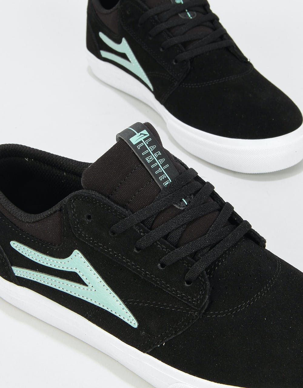 Lakai Griffin Skate Shoes - Black/Mint Suede