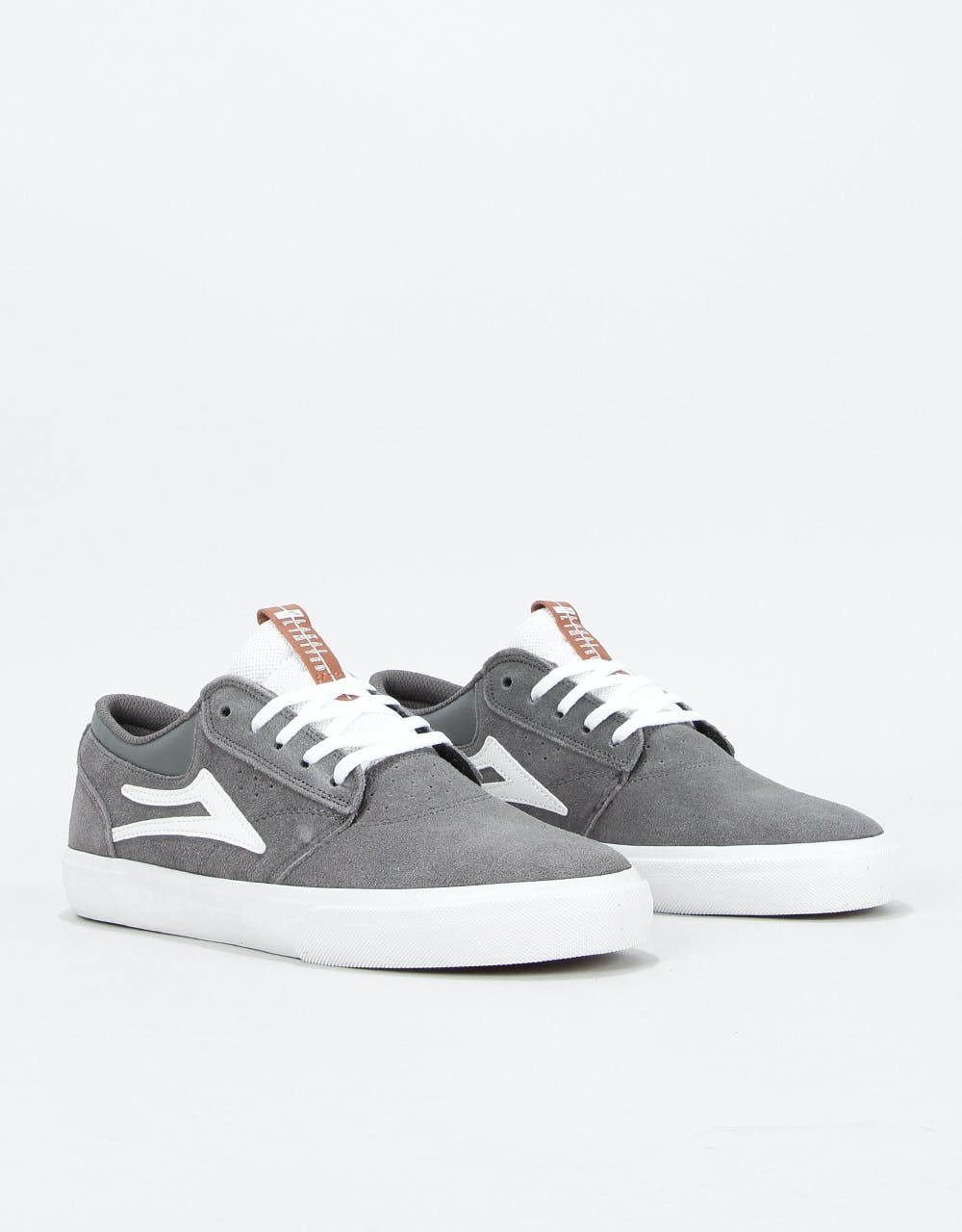 Lakai Griffin Skate Shoes - Grey/White Suede