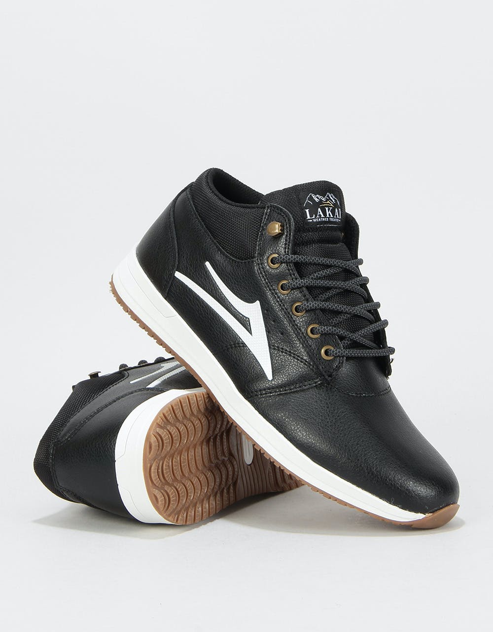 Lakai Griffin Mid Skate Shoes - Black Leather