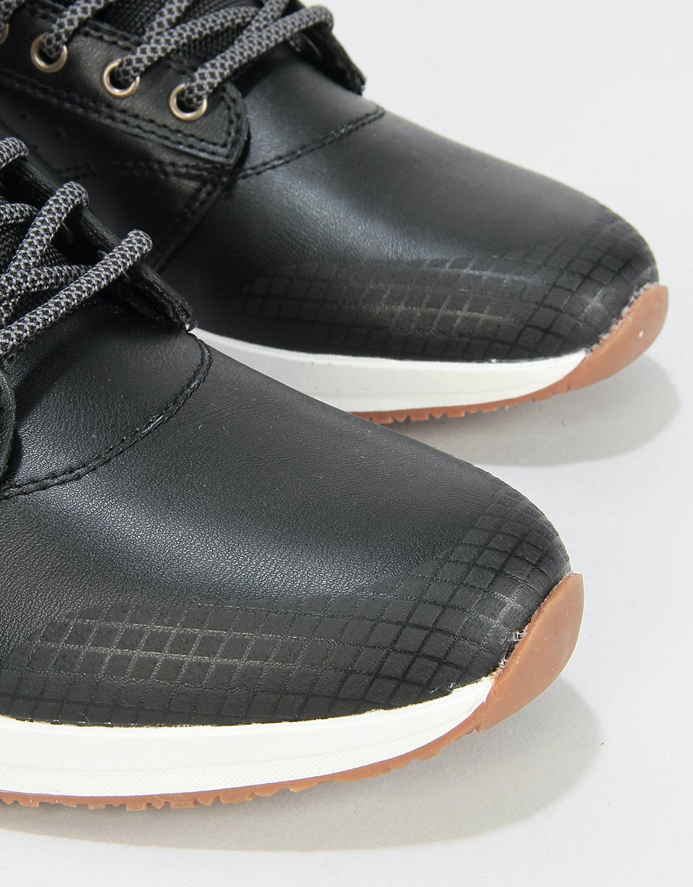 Lakai Griffin Mid WT Skate Shoes - Black Leather