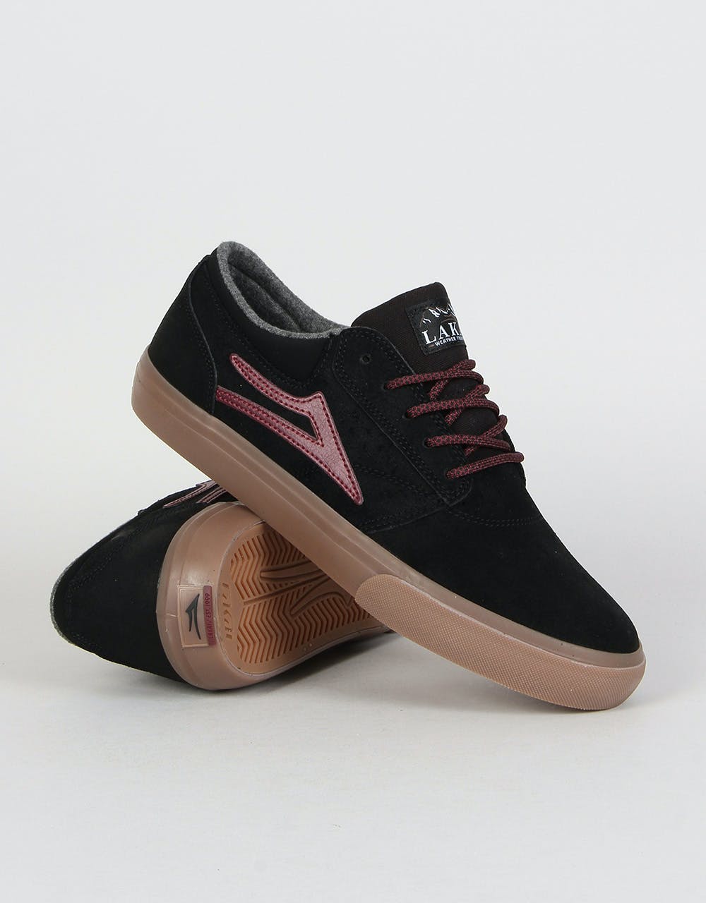 Lakai Griffin WT Skate Shoes - Black/Gum Oiled Suede