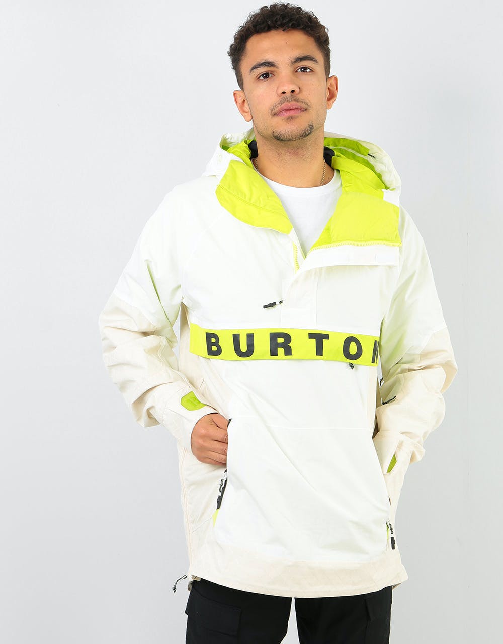 Burton Frostner Anorak 2020 Snowboard Jacket - Stout White/Almond Milk
