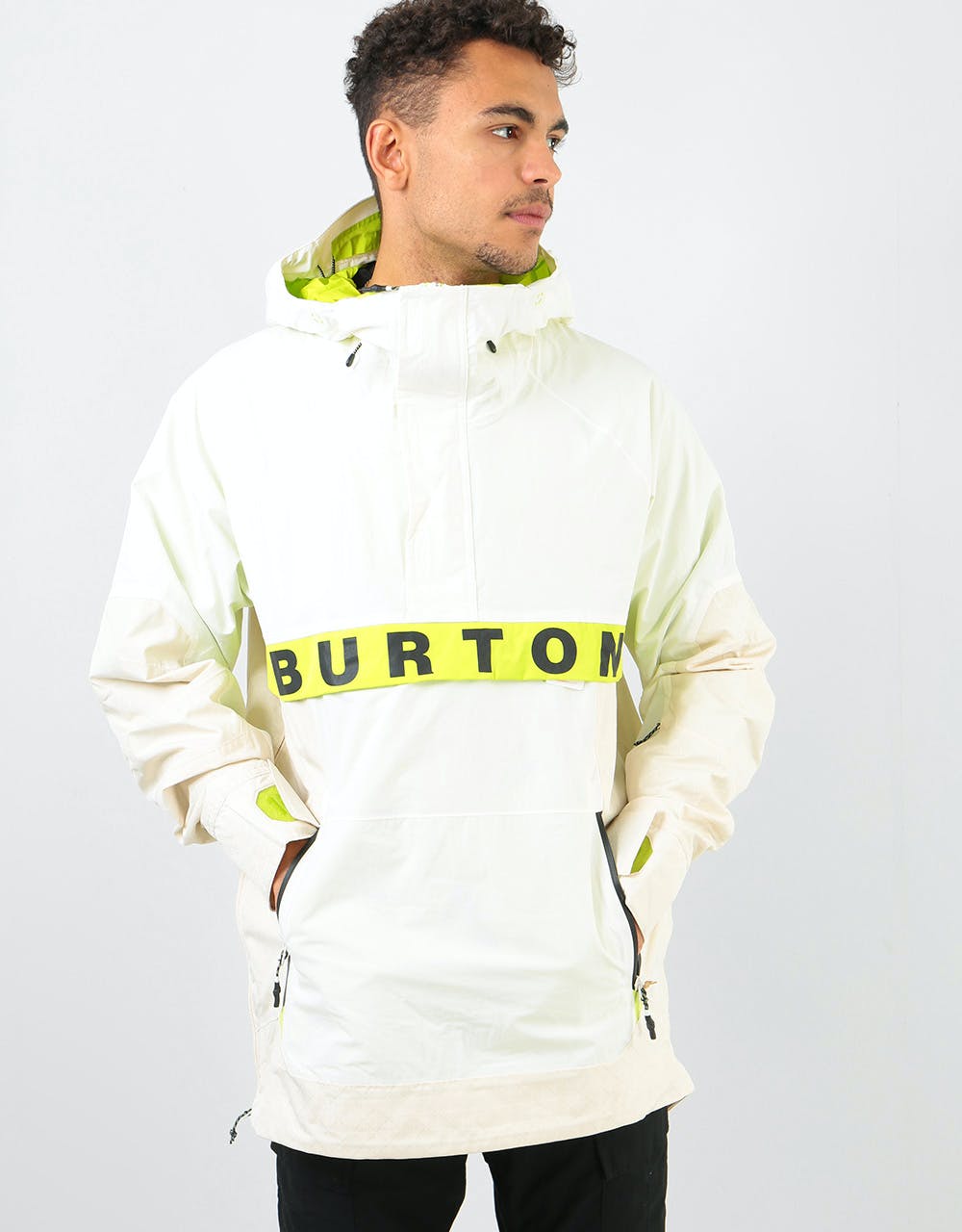 Burton Frostner Anorak 2020 Snowboard Jacket - Stout White/Almond Milk