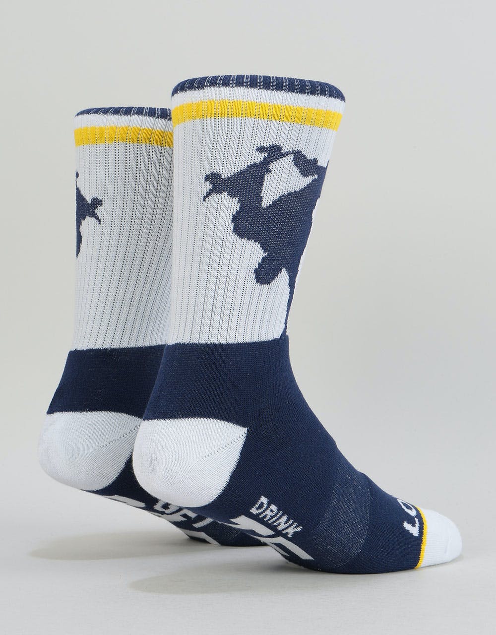 Lovenskate x Apart Together Socks - White/Navy/Yellow