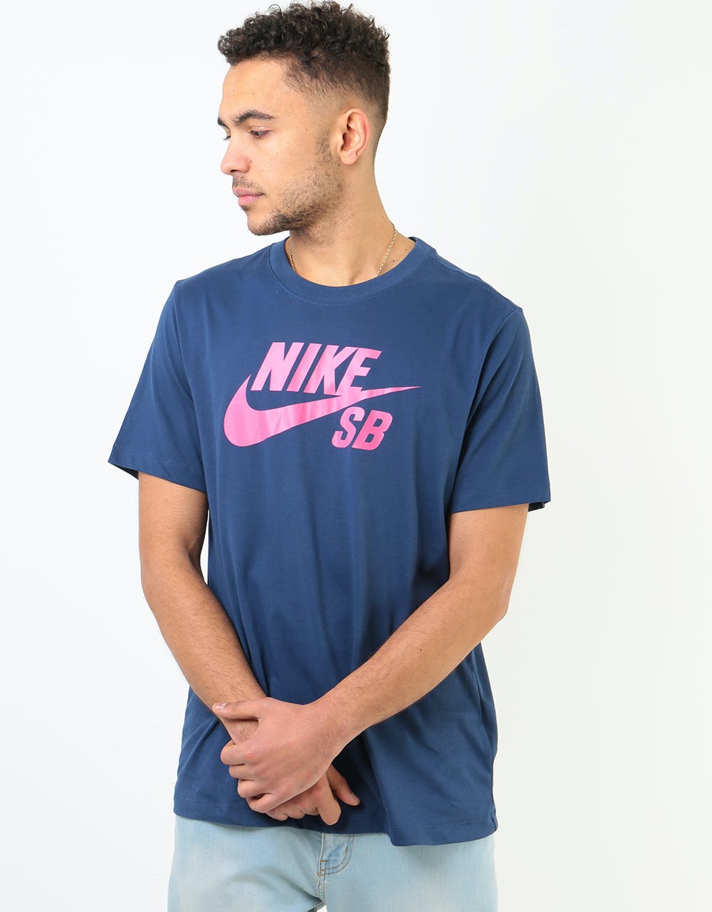 Nike SB Logo Dri-Fit T-Shirt - Midnight Navy/Watermelon