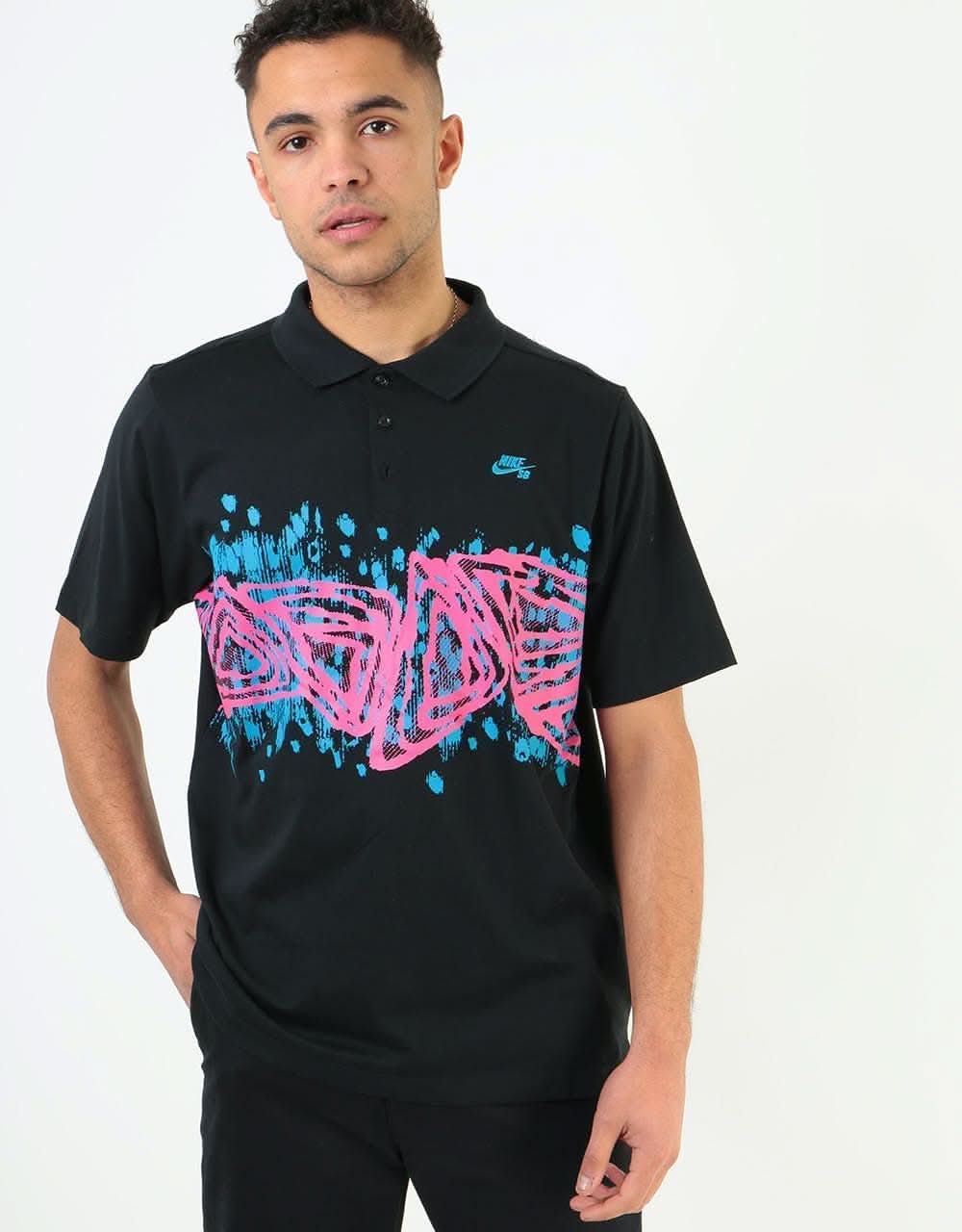 Nike SB GFX Polo Shirt - Black/Watermelon