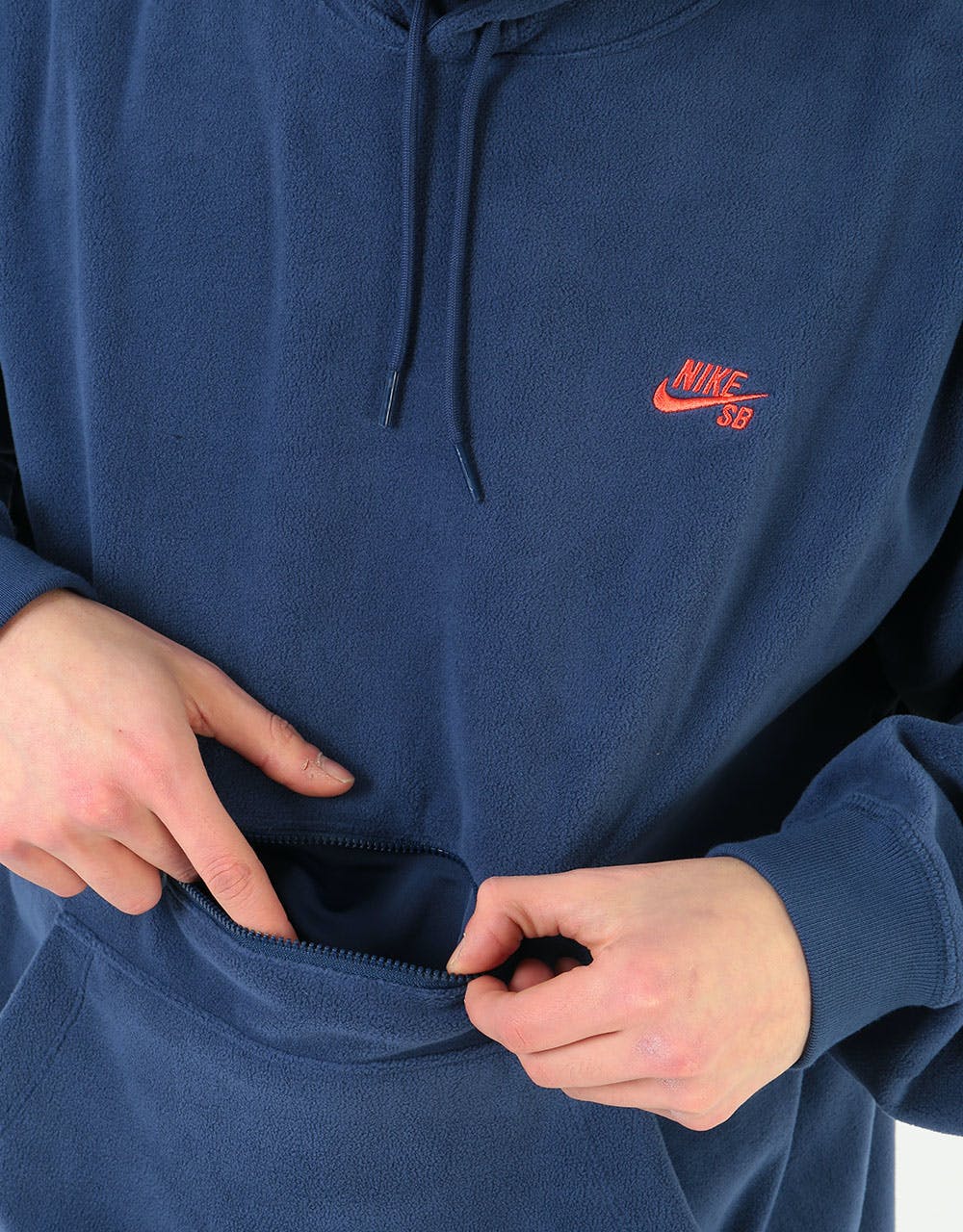 Nike SB Novelty Fleece Pullover Hoodie - Midnight Navy/Bright Crimson