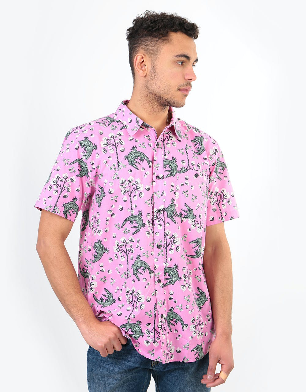 Patagonia Go To S/S Shirt - Cotton Ball Gators:Marble Pink