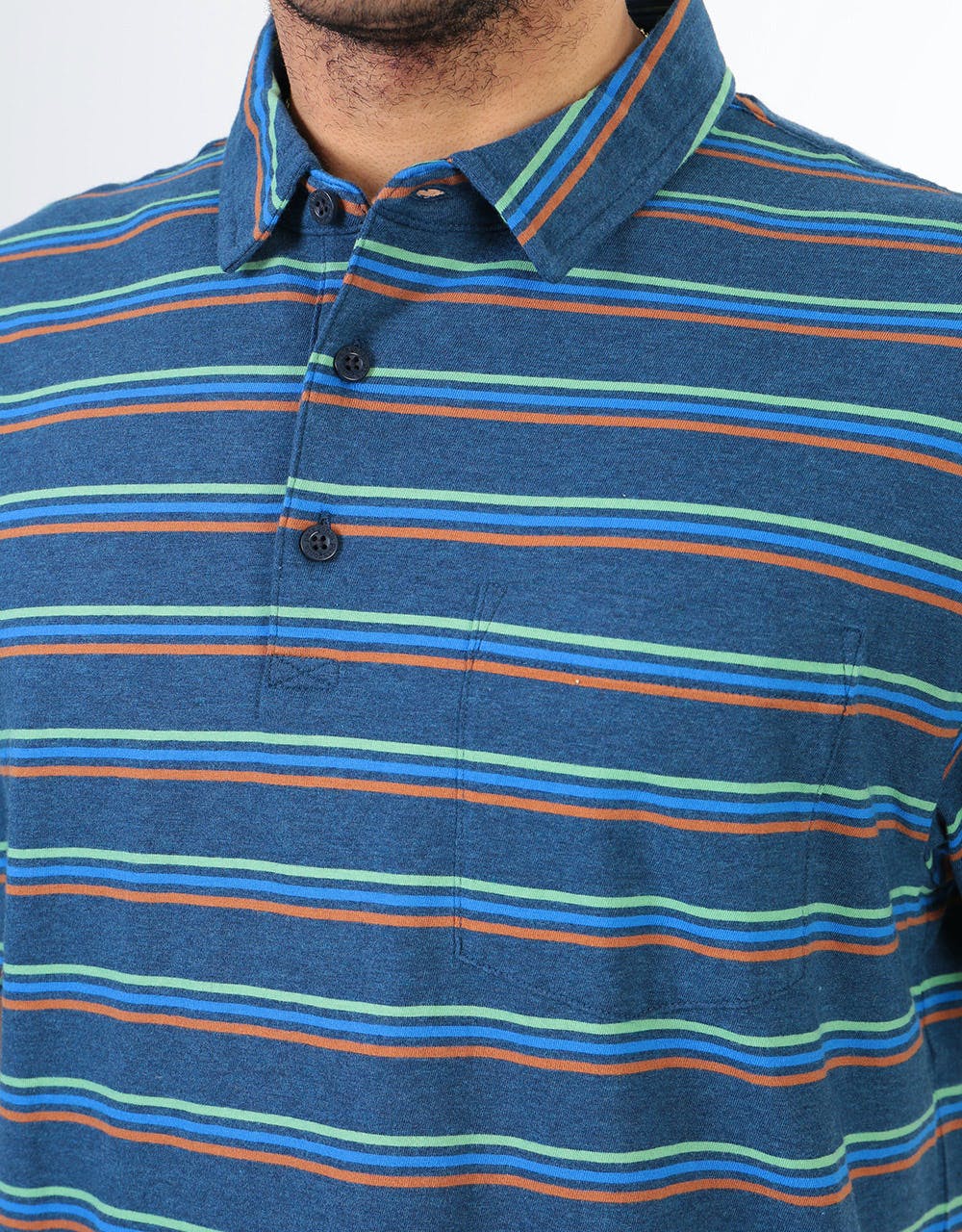Patagonia Organic Cotton Lightweight Polo Shirt - Pacific Stripe:Stone