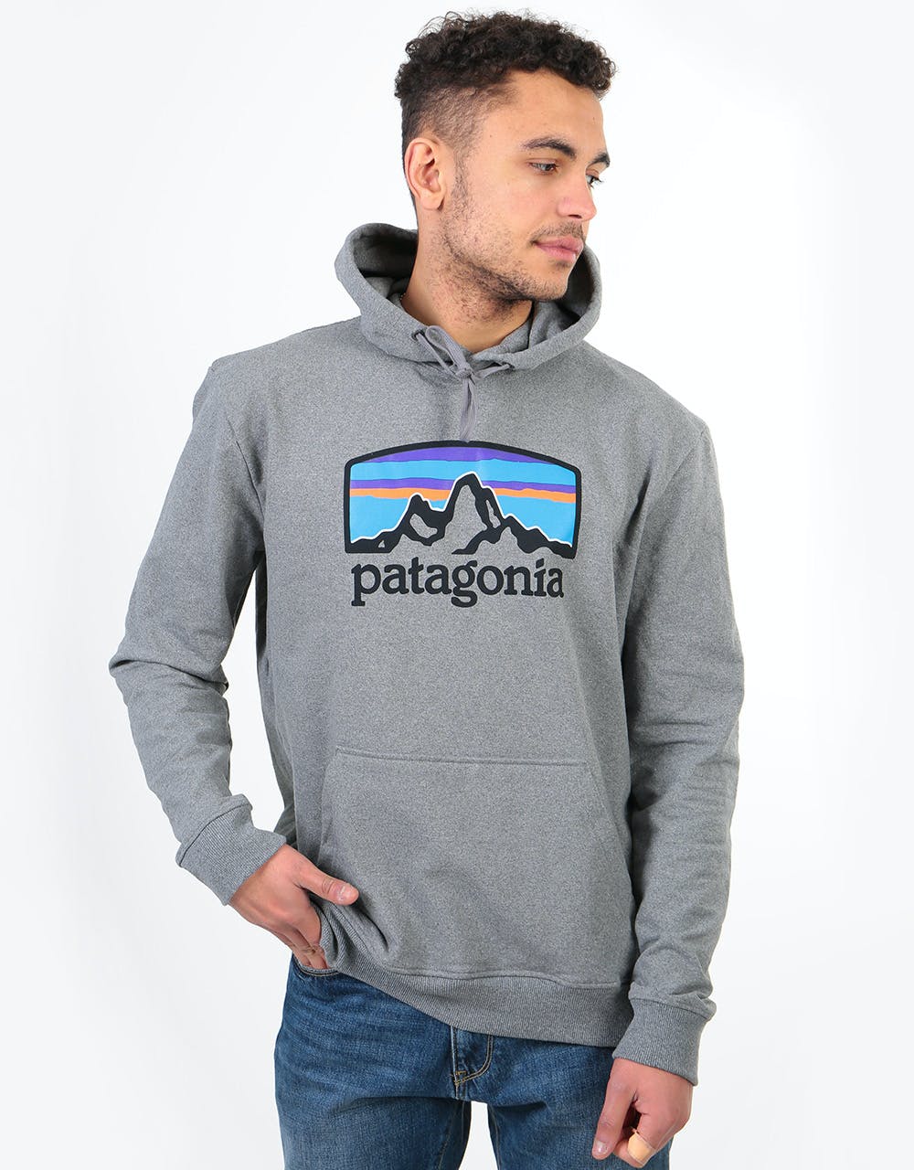 Patagonia Fitz Roy Horizons Uprisal Pullover Hoodie - Gravel Heather