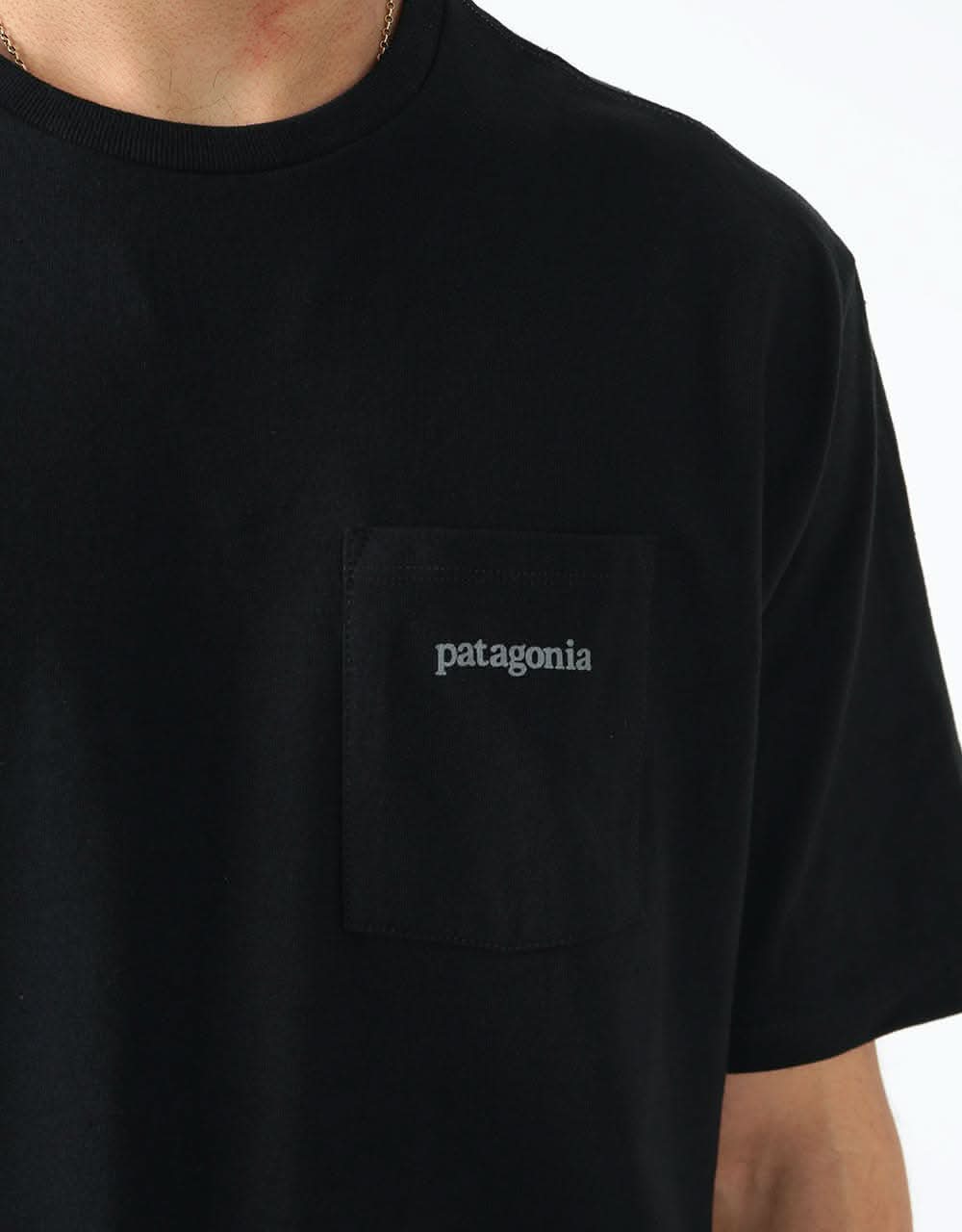Patagonia Line Logo Ridge Pocket Responsibili-Tee® - Black