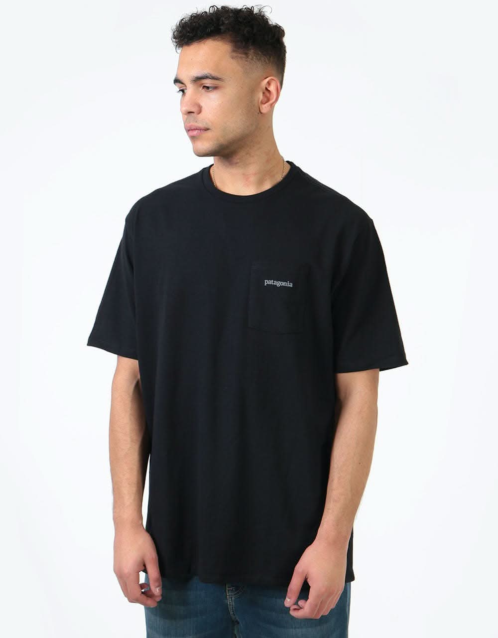 Patagonia Line Logo Ridge Pocket Responsibili-Tee® - Black