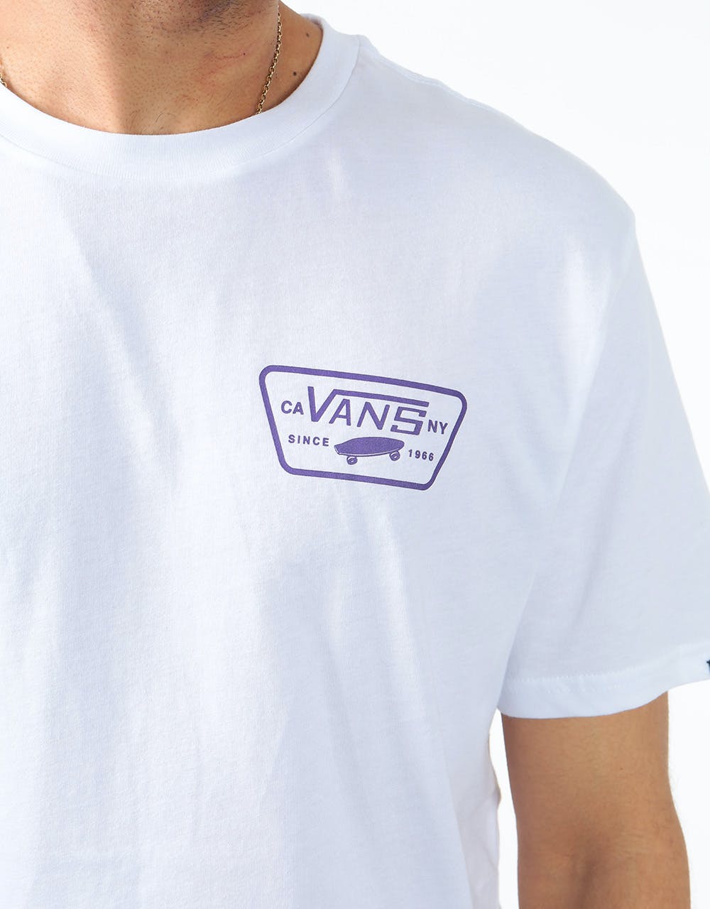Vans Full Patch Back T-Shirt - White/Heliotrope