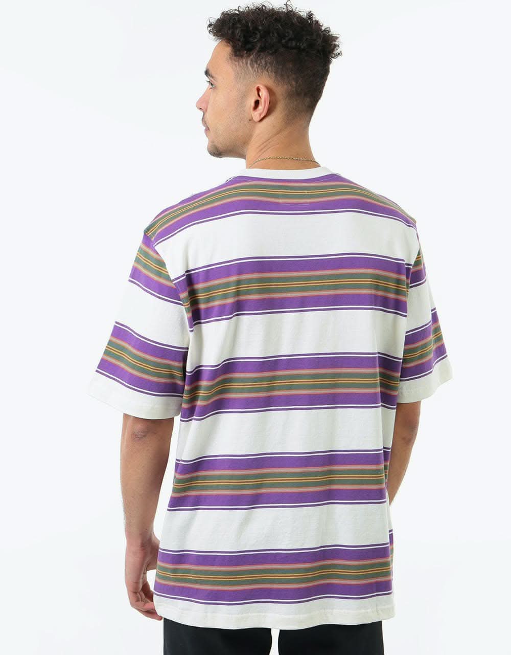 Stüssy Multi Stripe Crew T-Shirt - Natural