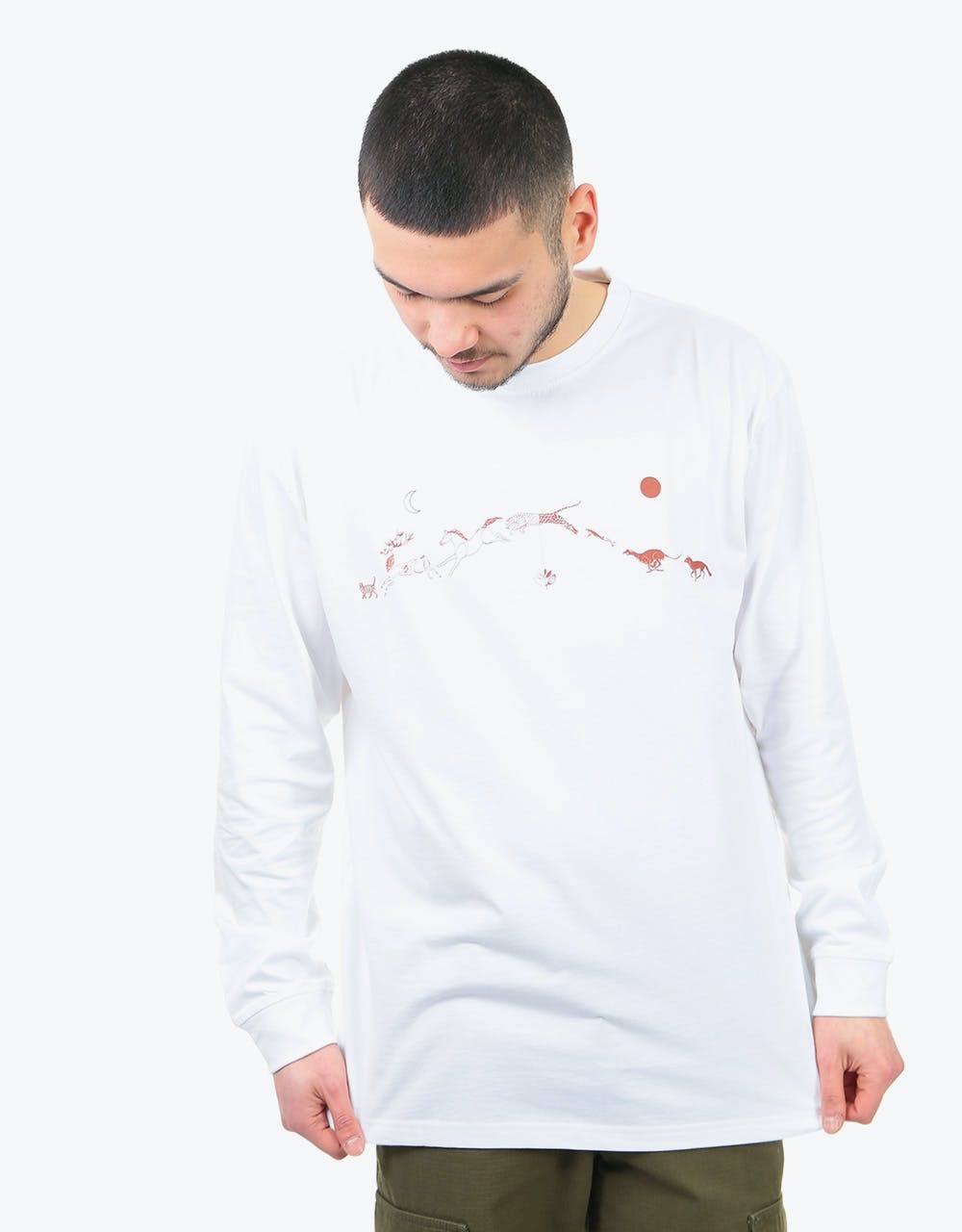 Magenta Leap L/S T-Shirt - White