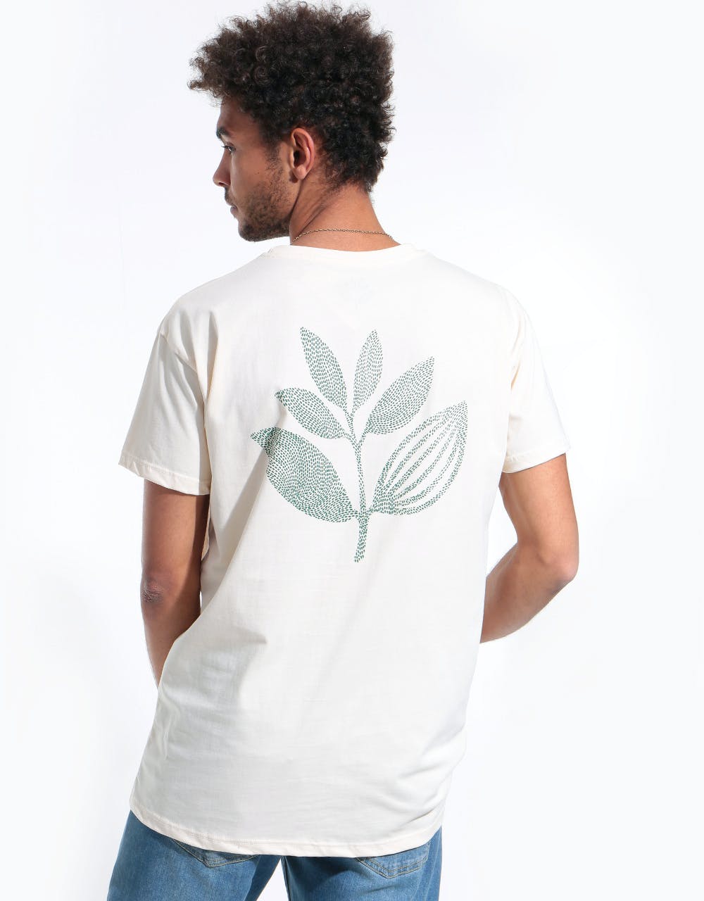 Magenta Points Plant T-Shirt - Natural