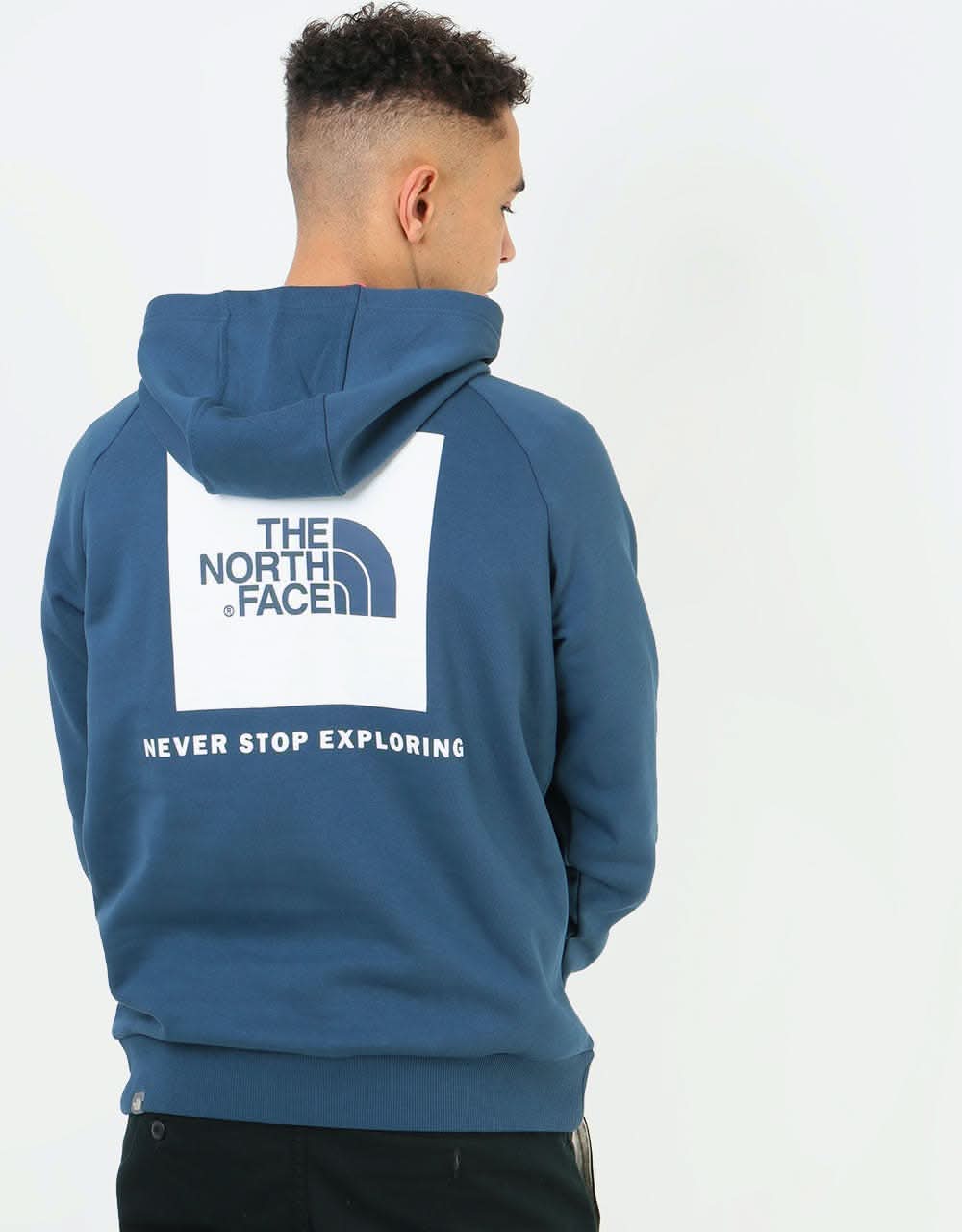 The North Face Raglan Red Box Pullover Hoodie - Blue Wing Teal