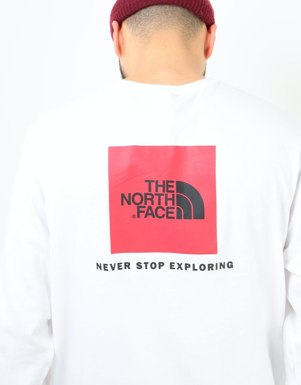 The North Face L/S Red Box T-Shirt - TNF White