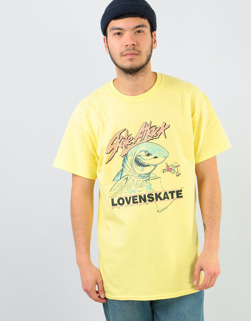 Lovenskate 'Skate Attack' T-Shirt - Pale Yellow