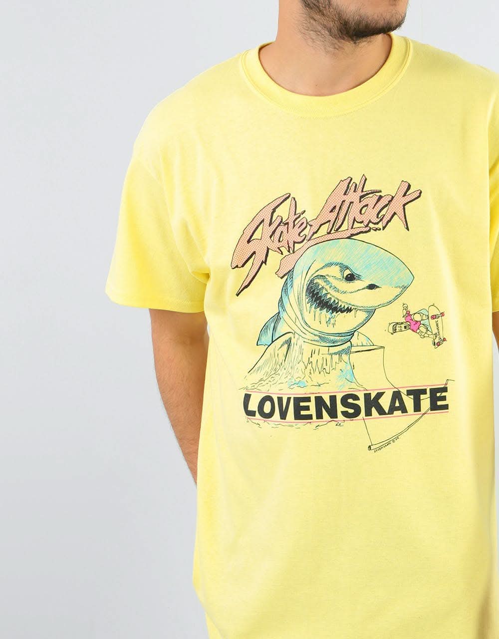 Lovenskate 'Skate Attack' T-Shirt - Pale Yellow