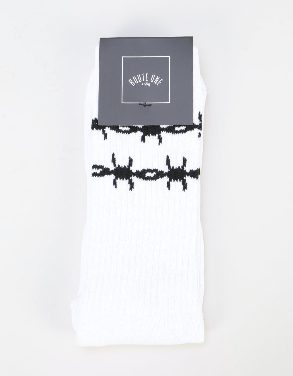 Route One Barbed Wire Socks - White