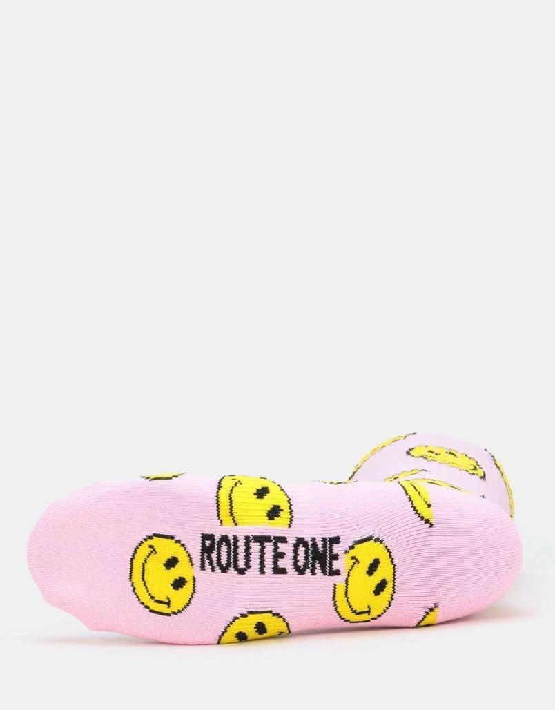 Route One Smile Socks - Light Pink