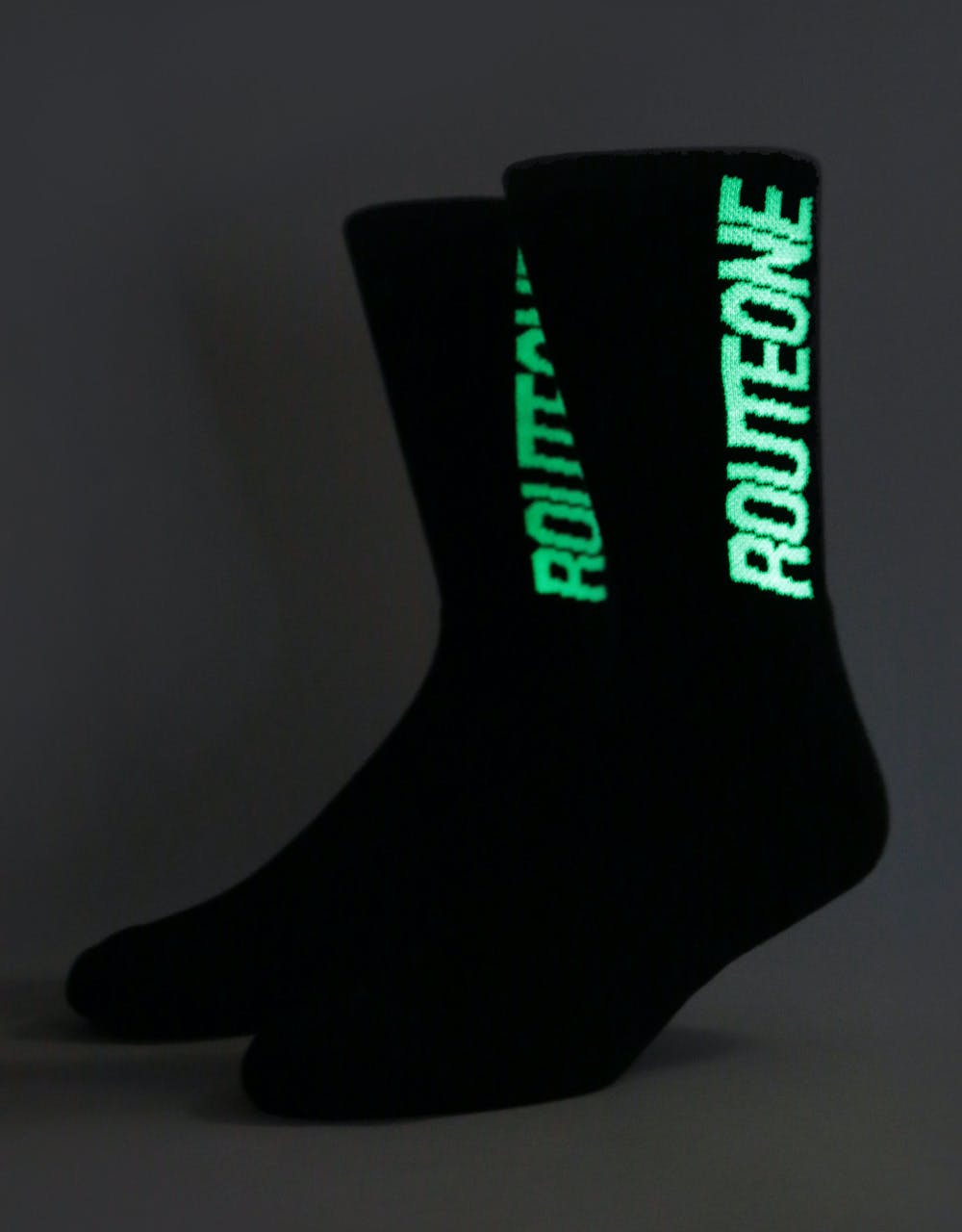 Route One Sport Logo Socks - Black/Glow