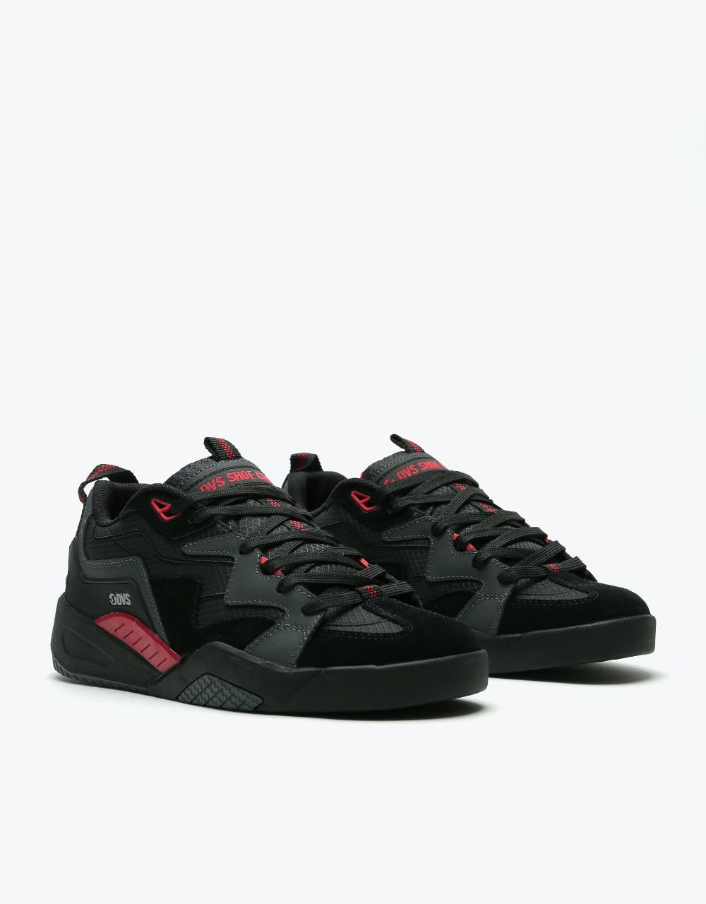 DVS Devious Skate Shoes - Charcoal/Black/Red Nubuck