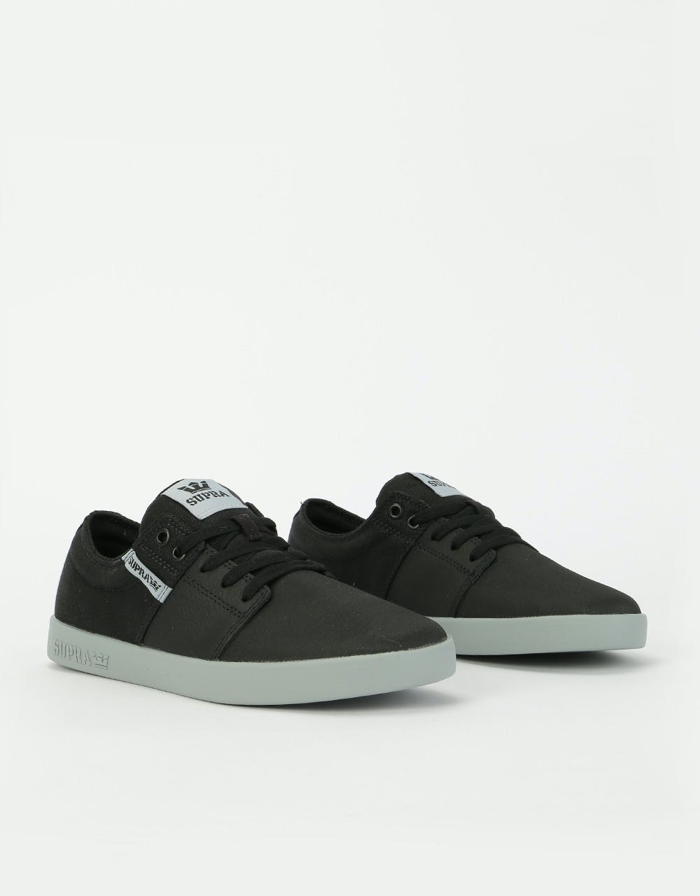 Supra Stacks II Skate Shoes - Black TUF/Light Grey