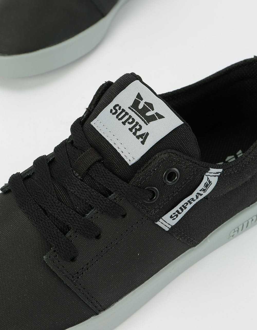 Supra Stacks II Skate Shoes - Black TUF/Light Grey
