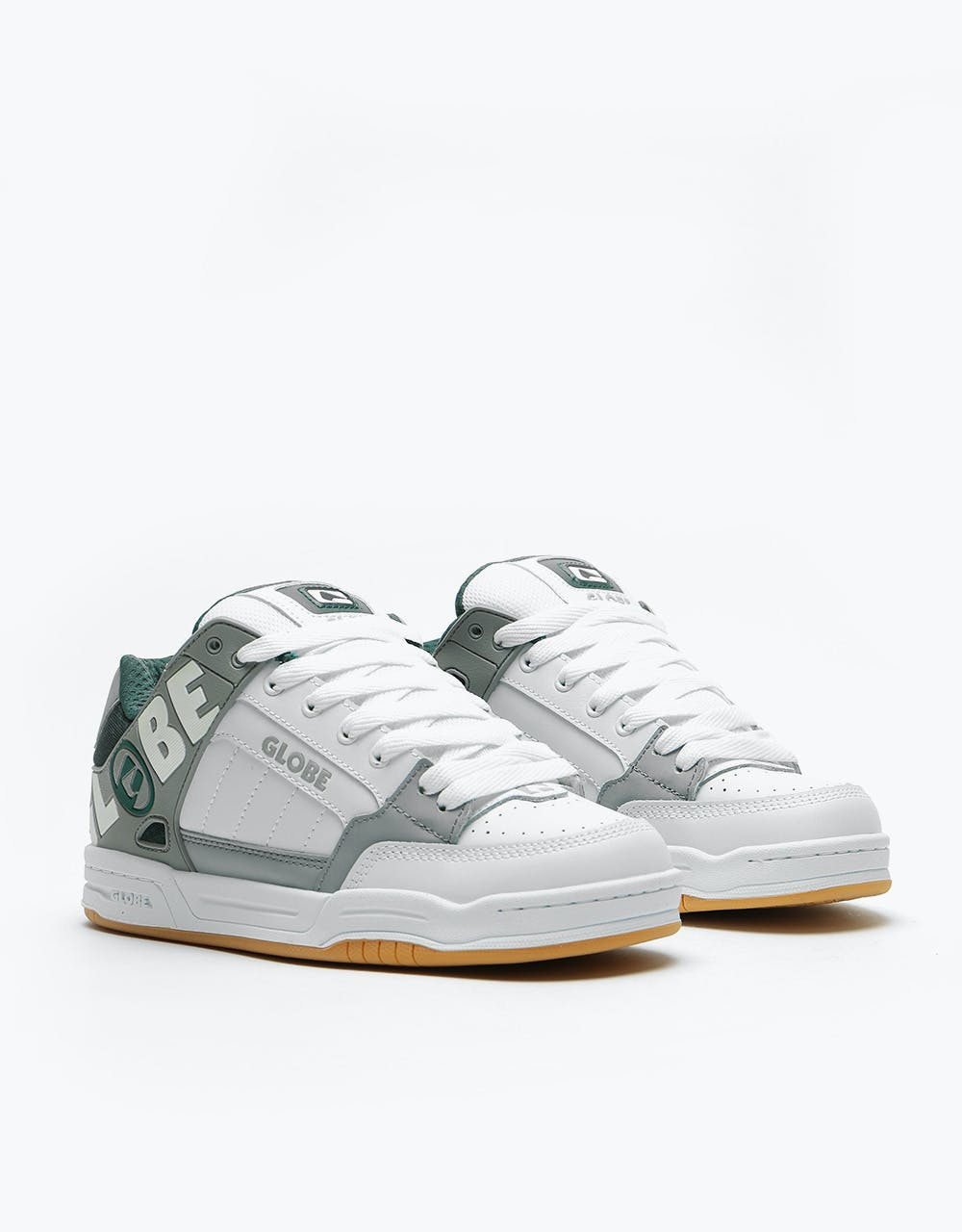 Globe Tilt Skate Shoes - White/Grey/Green