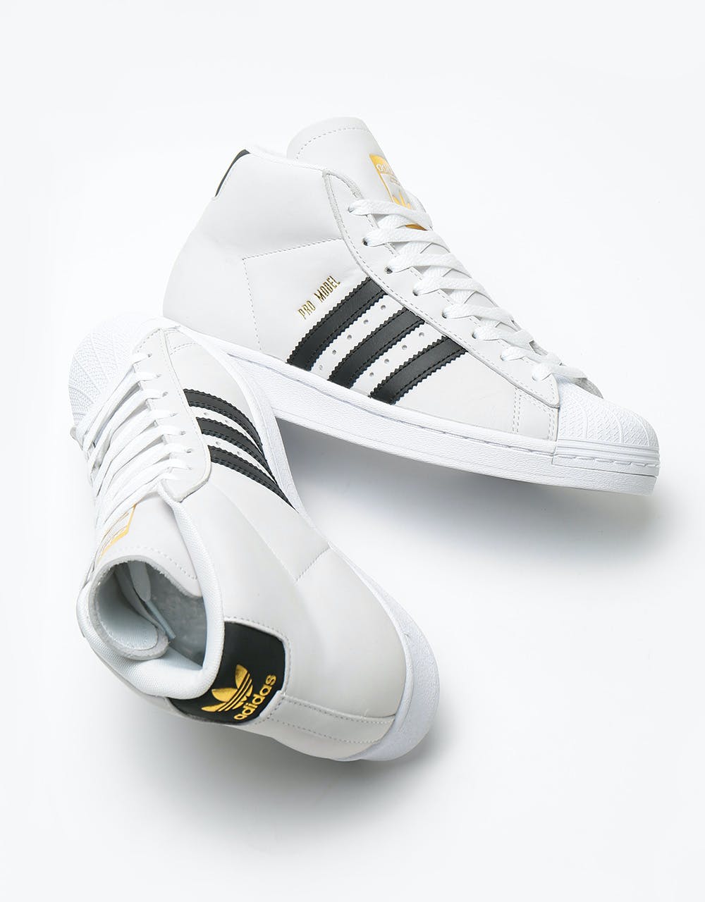 Adidas Pro Model Skate Shoes - White/Core Black/Gold Metallic