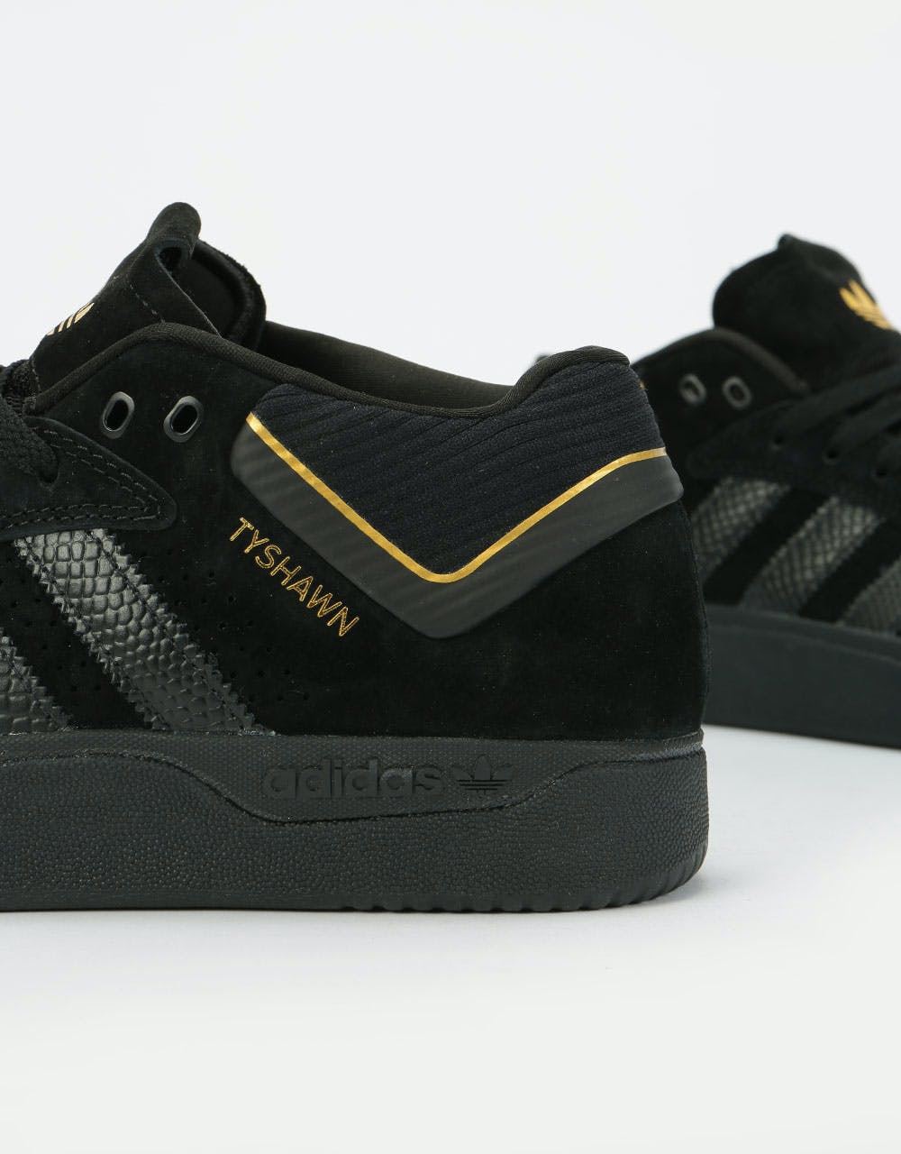 Adidas Tyshawn Skate Shoes - Core Black/Core Black/Gold Metallic